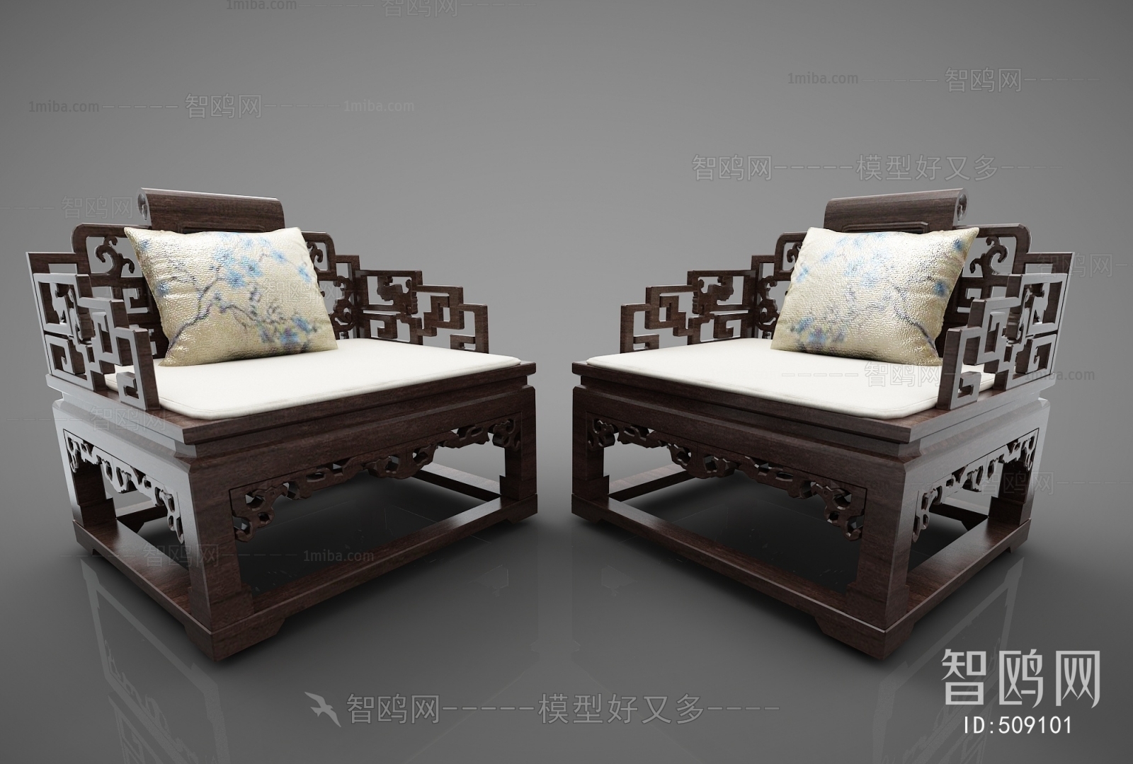 New Chinese Style Single Sofa