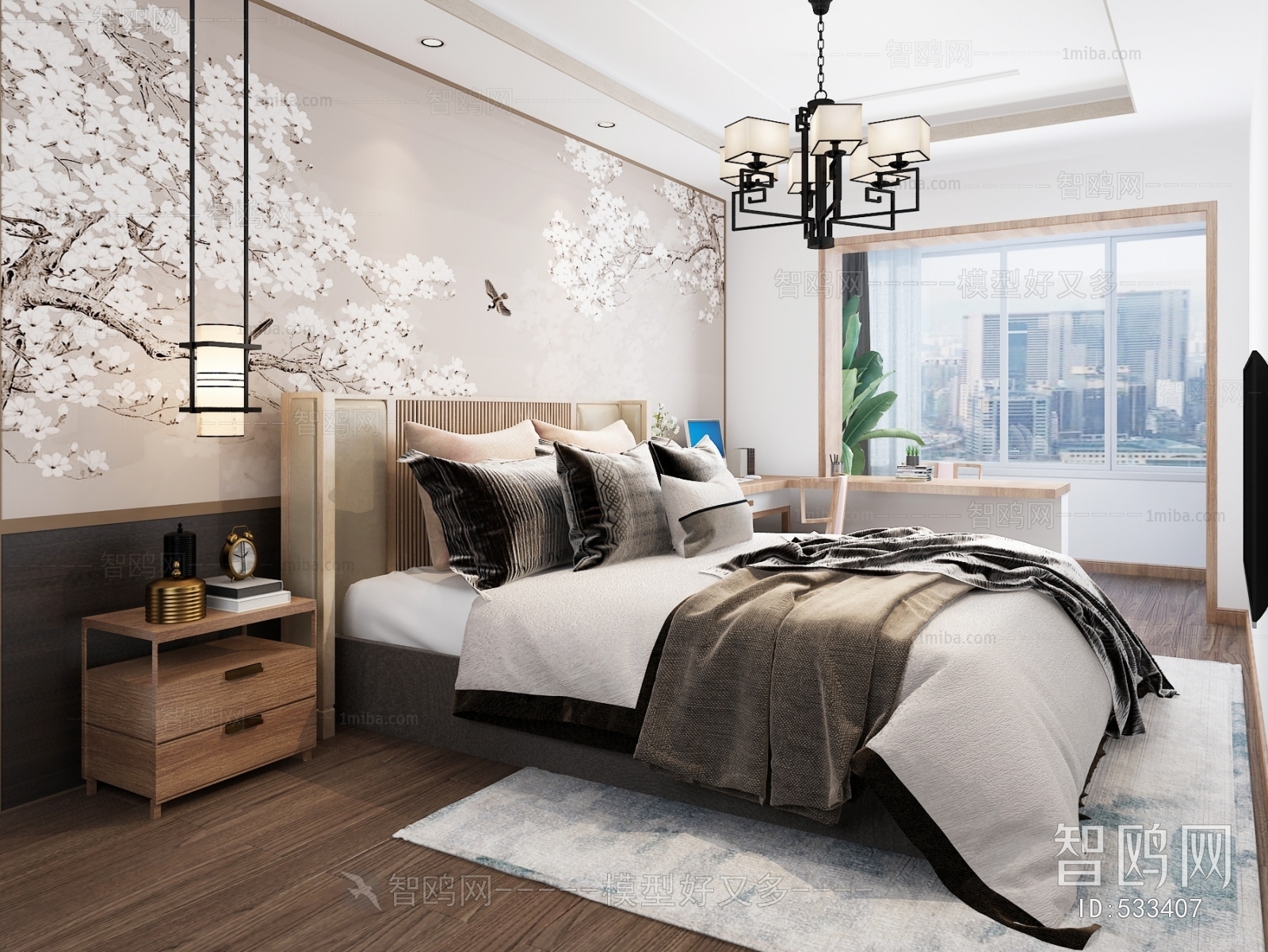 New Chinese Style Bedroom