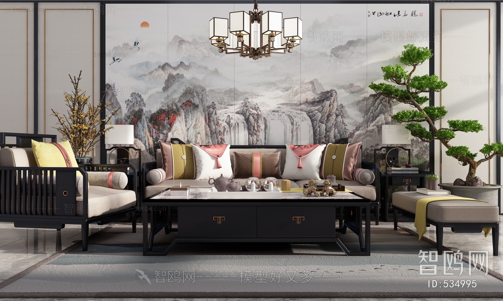 New Chinese Style Sofa Combination