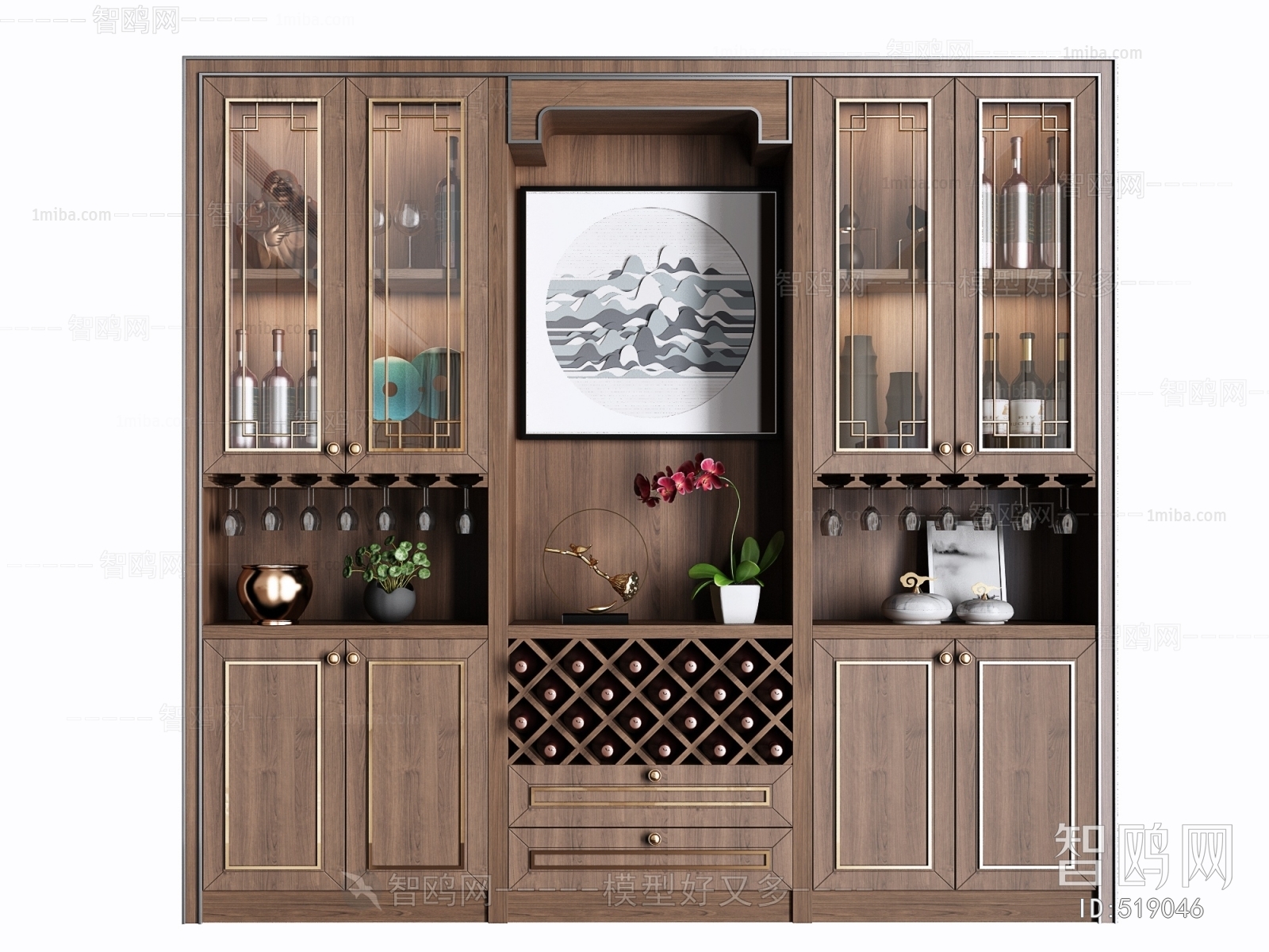 New Chinese Style Wine Cabinet