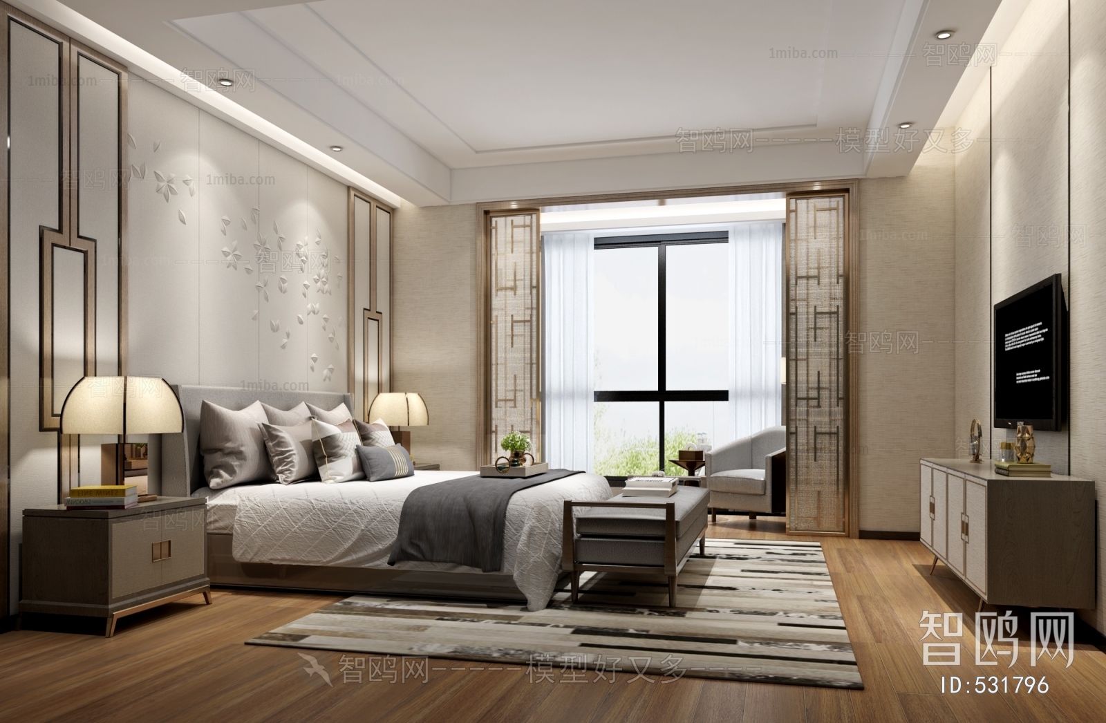 New Chinese Style Bedroom