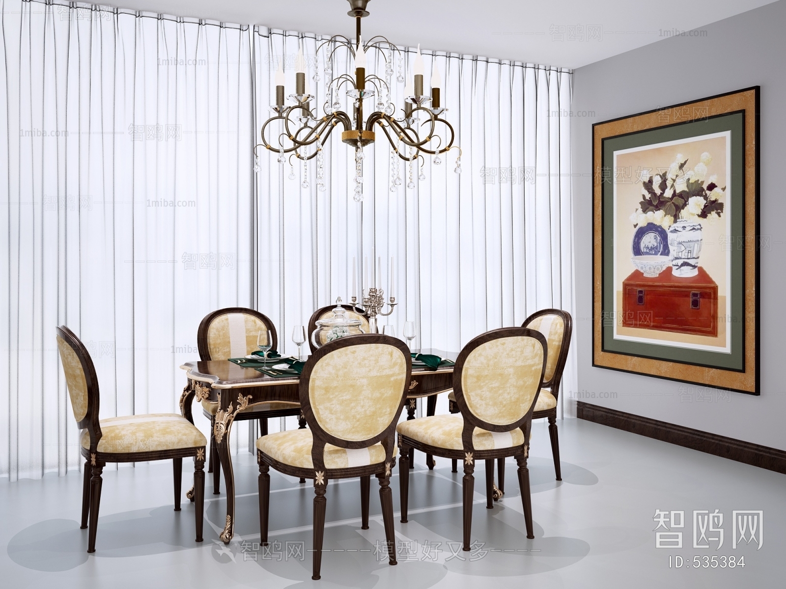 European Style Dining Table And Chairs