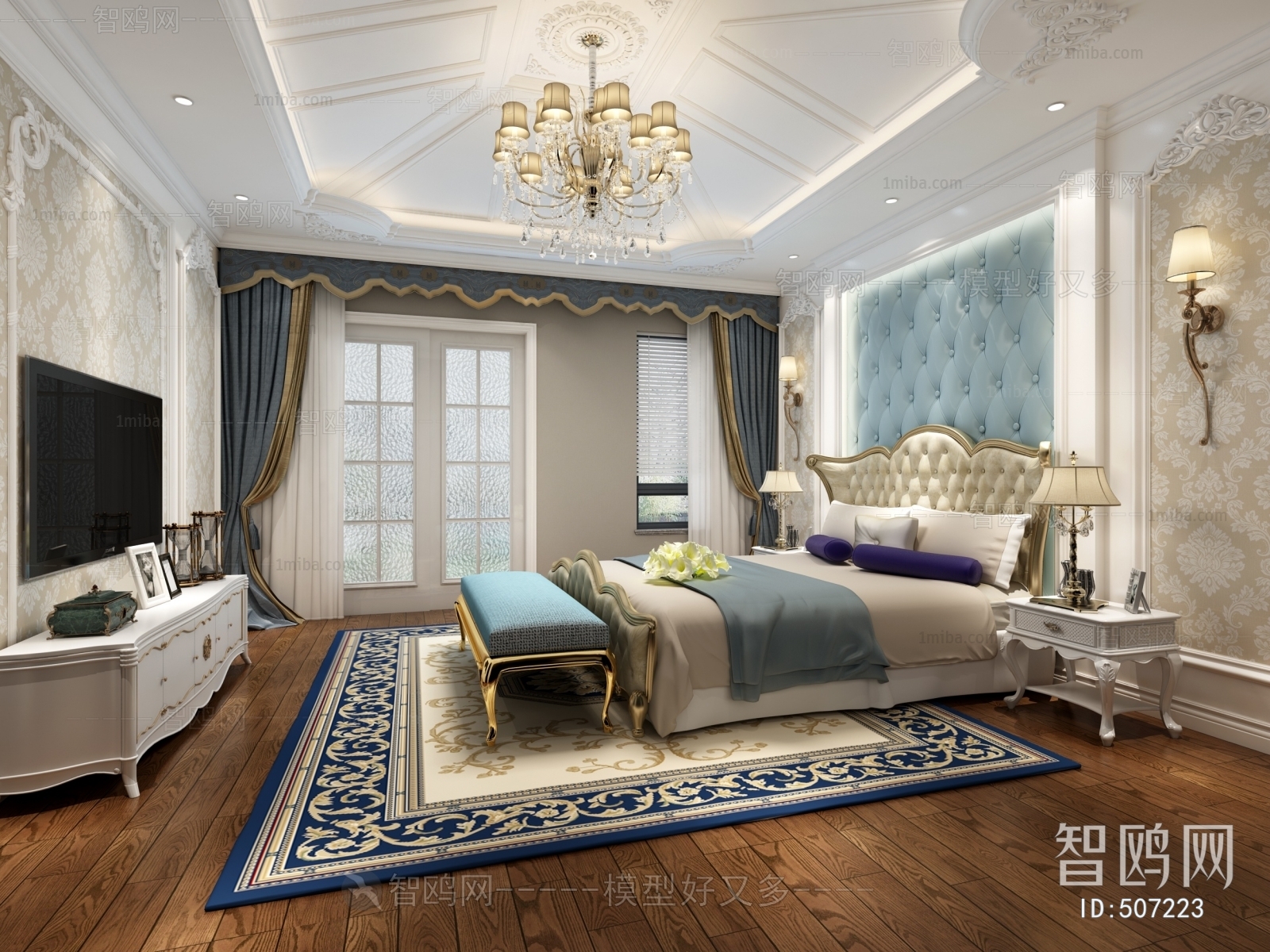 Simple European Style Bedroom