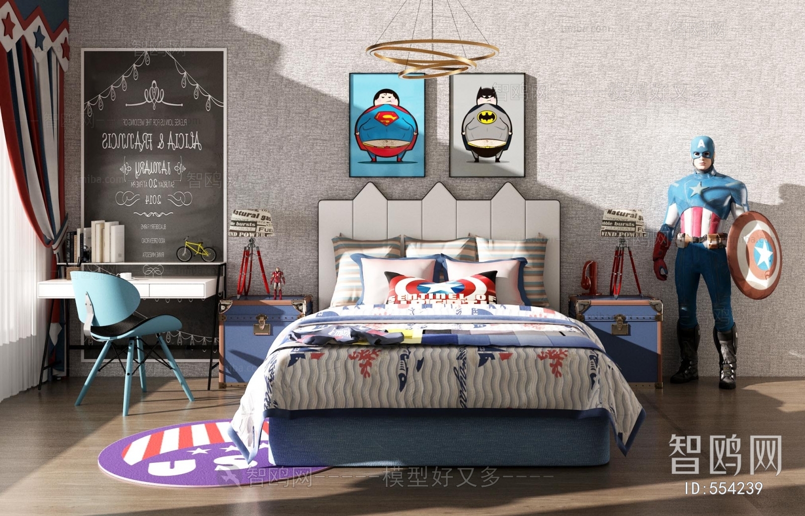 Modern Boy's Room And Son's Room