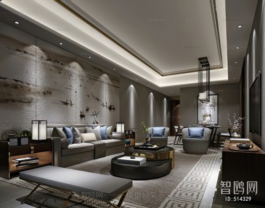 New Chinese Style A Living Room