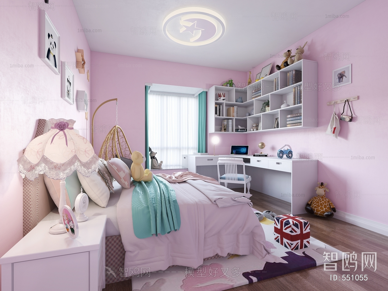 Simple European Style Girl's Room Daughter's Room