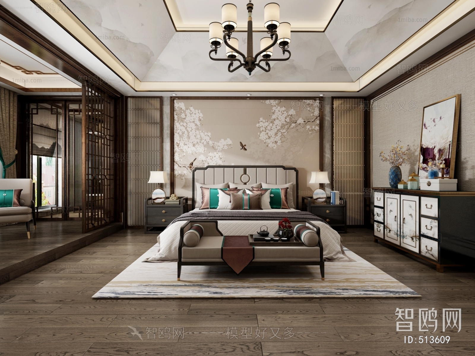 New Chinese Style Bedroom