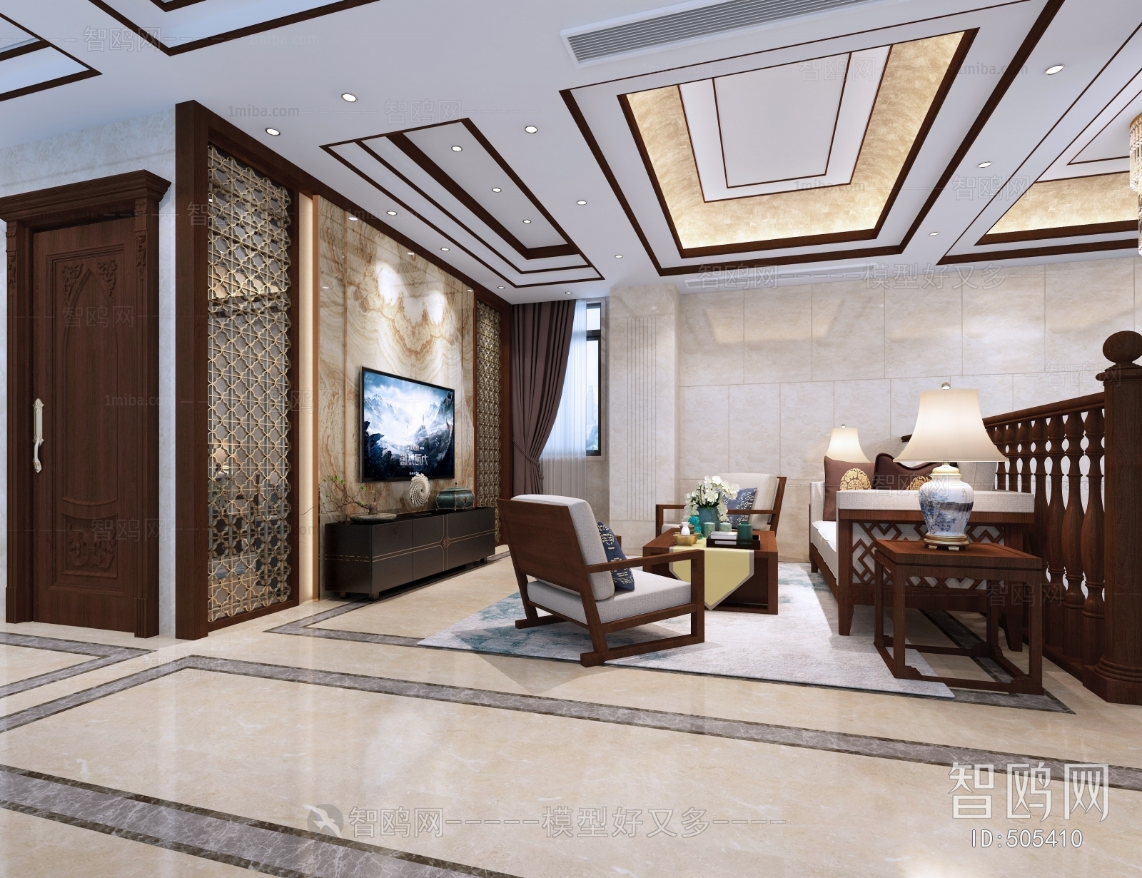 New Chinese Style A Living Room