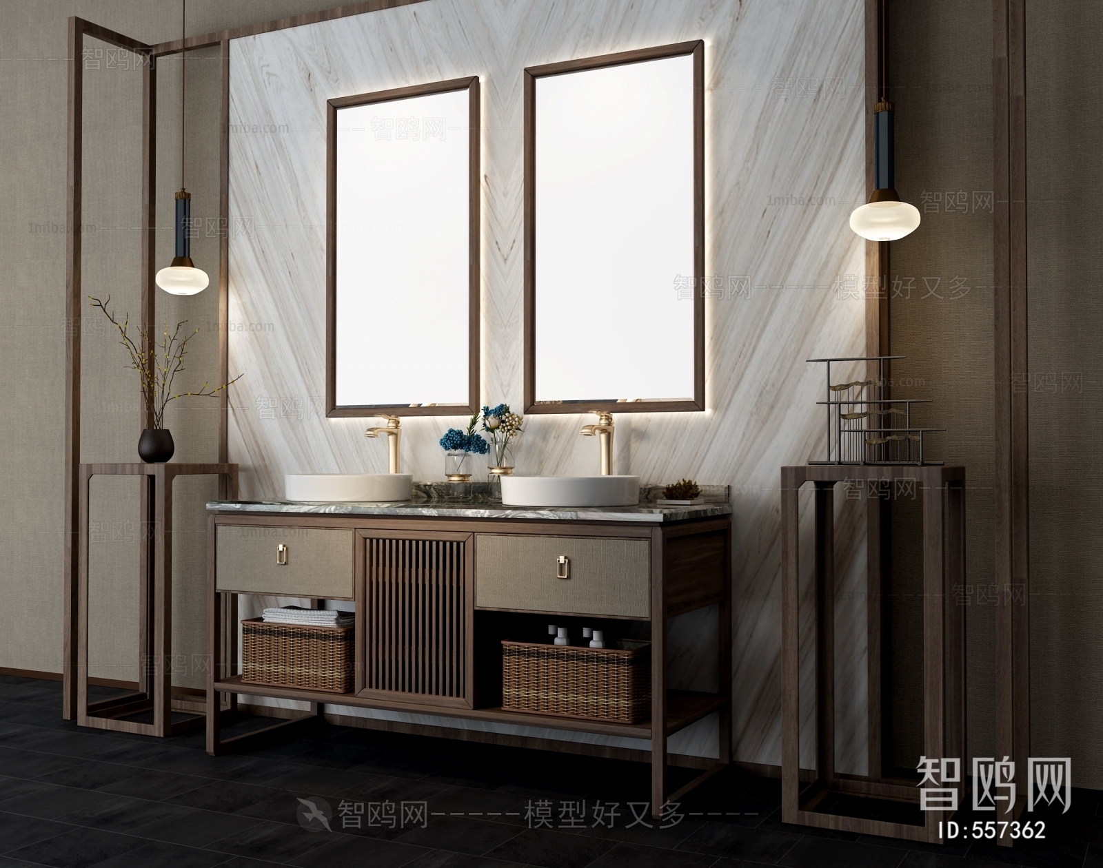 New Chinese Style Bathroom Cabinet