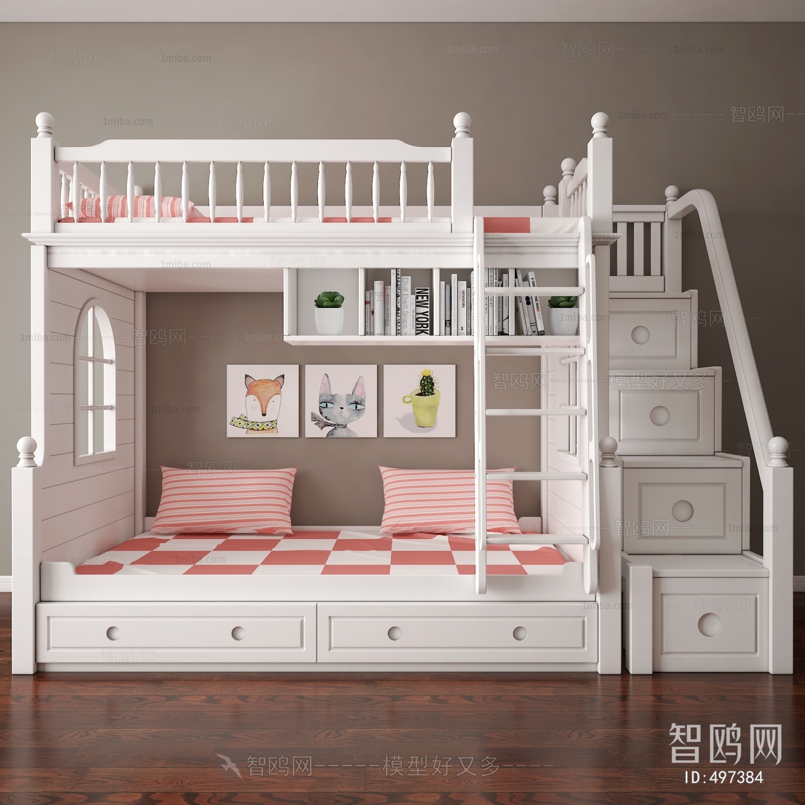 Simple European Style Bunk Bed