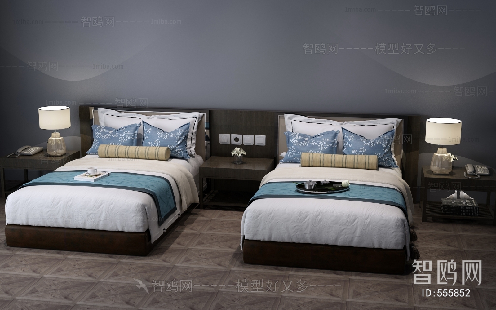 New Chinese Style Single Bed