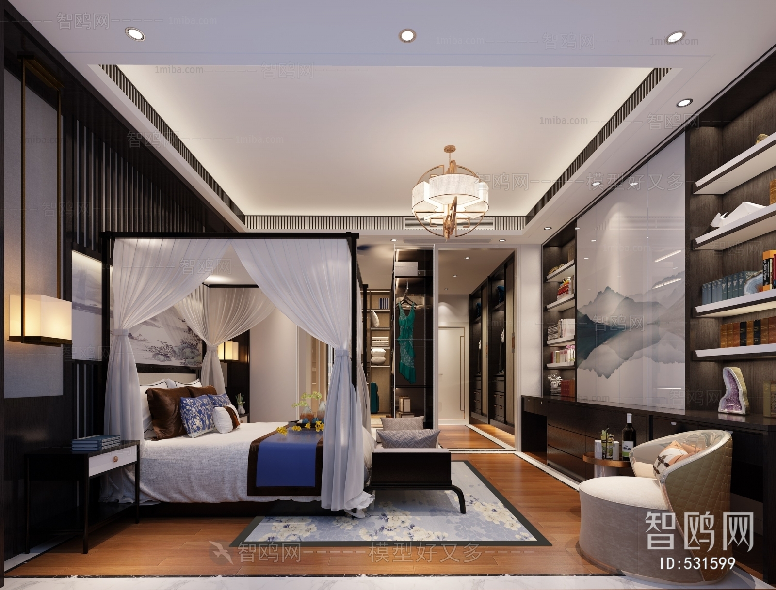 New Chinese Style Bedroom