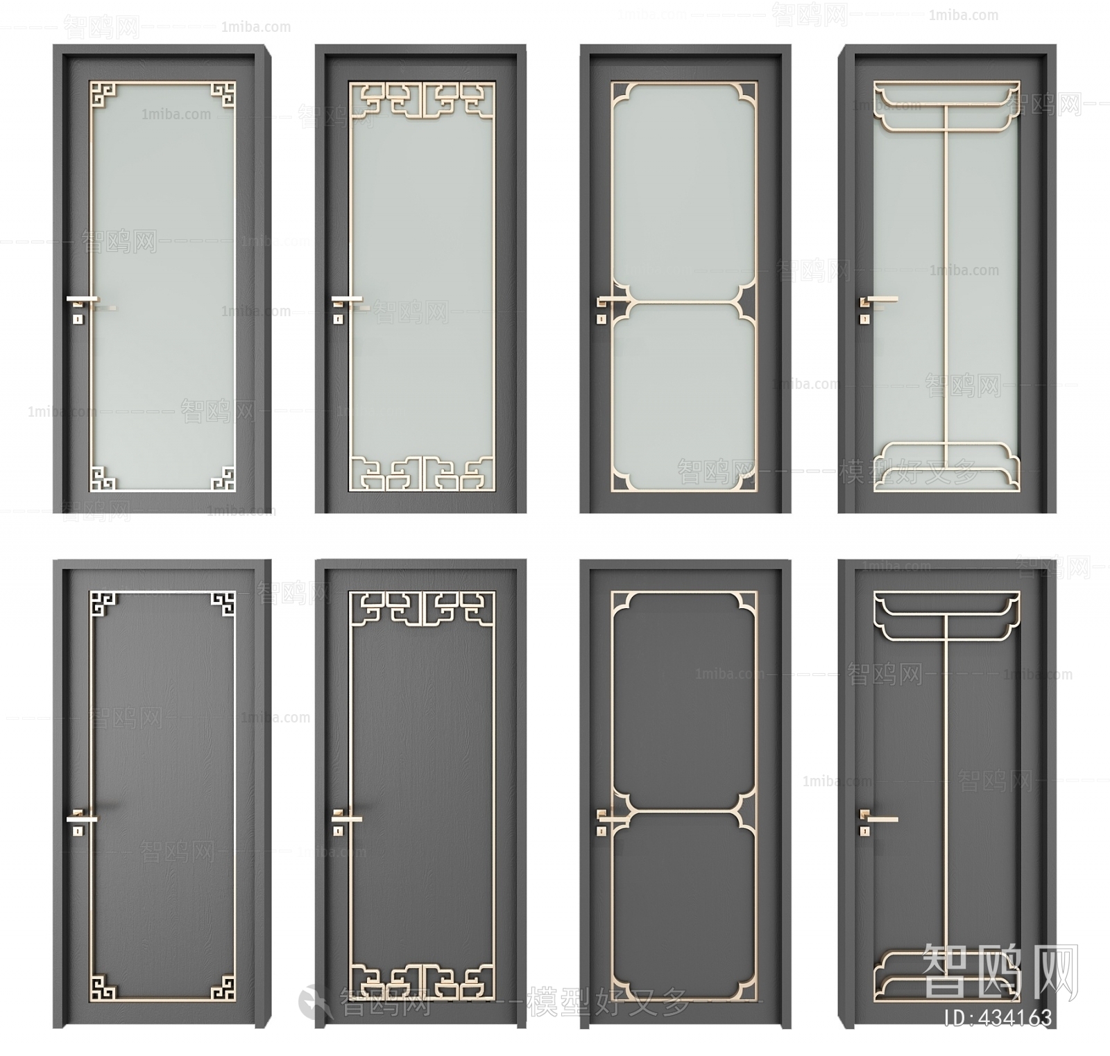 New Chinese Style Solid Wood Door