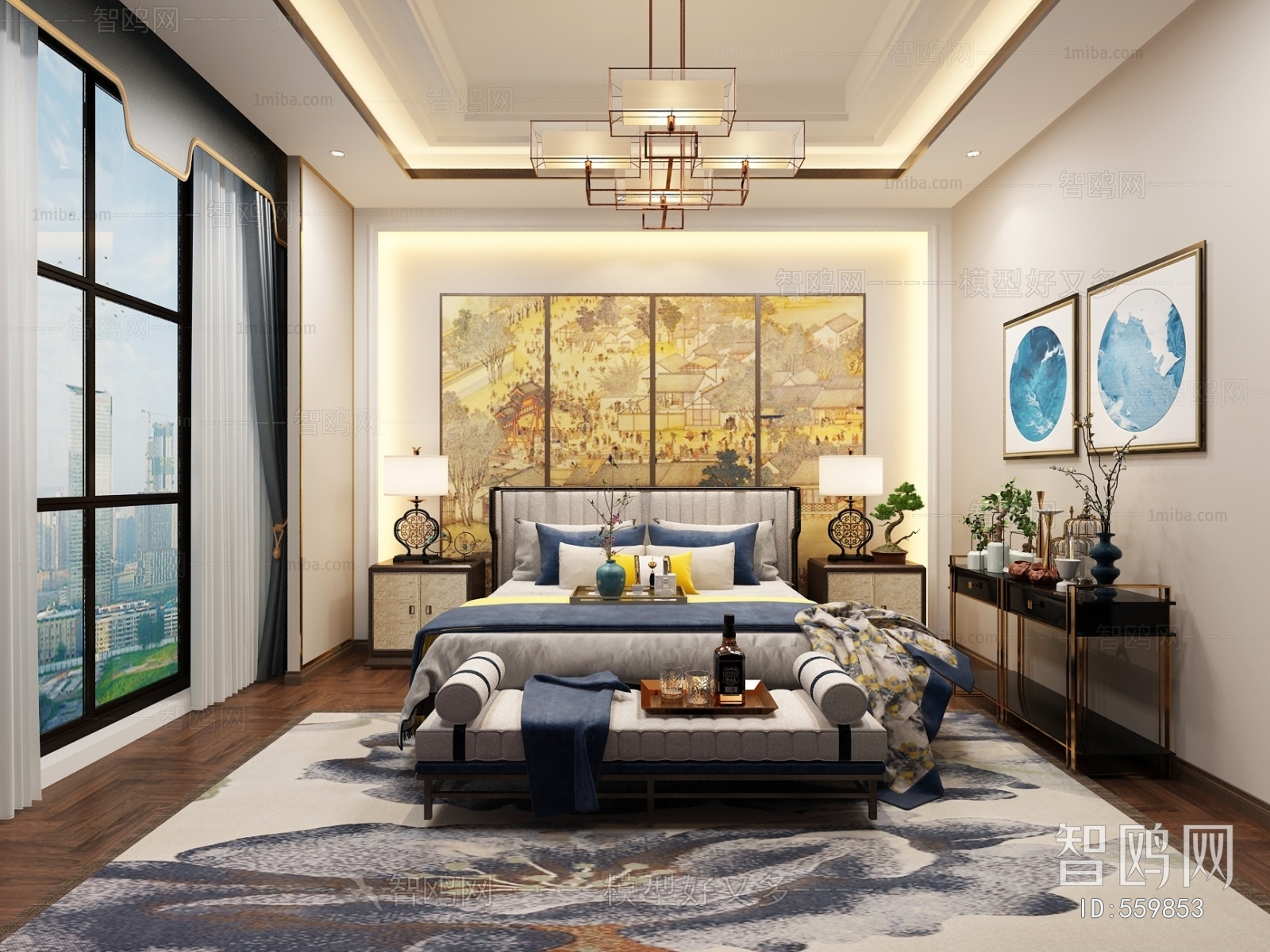 New Chinese Style Bedroom