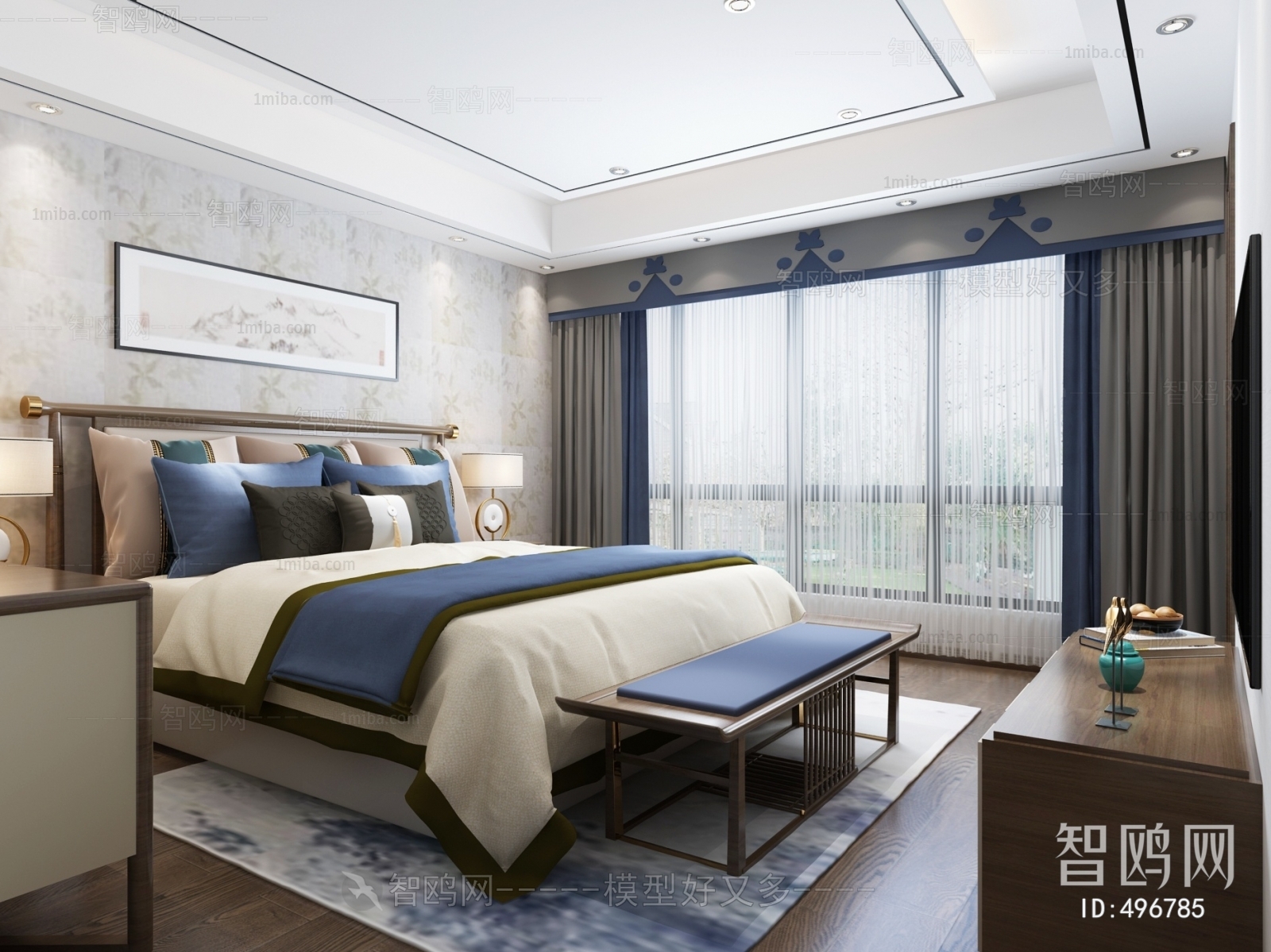 New Chinese Style Bedroom