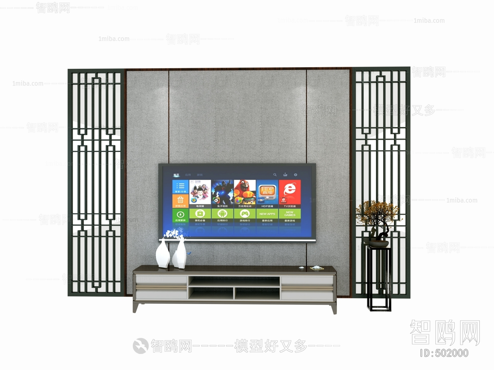 New Chinese Style TV Wall