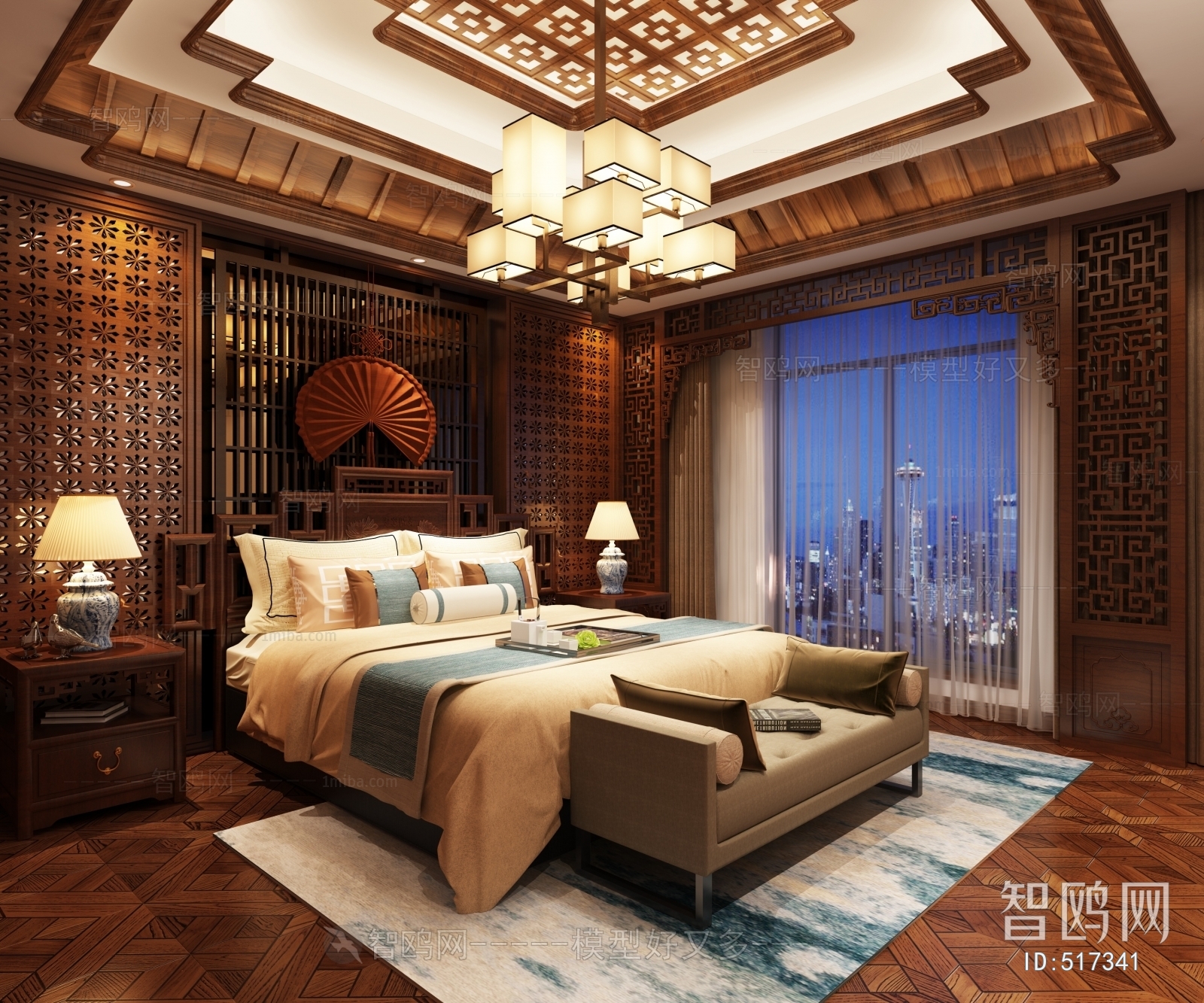 New Chinese Style Bedroom