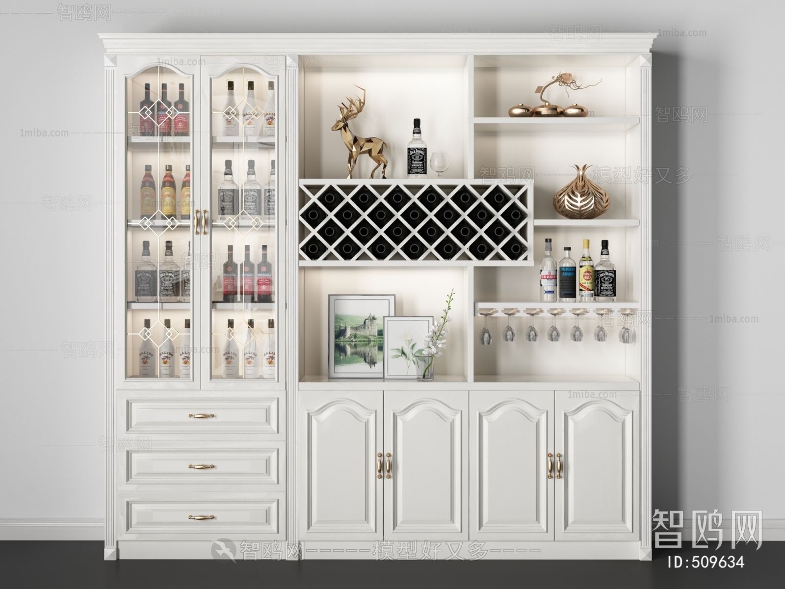 Simple European Style Wine Cabinet