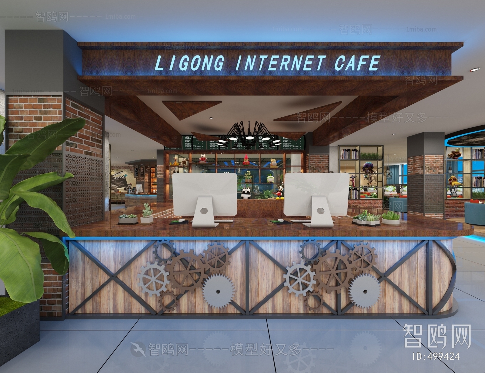 Industrial Style Internet Cafe