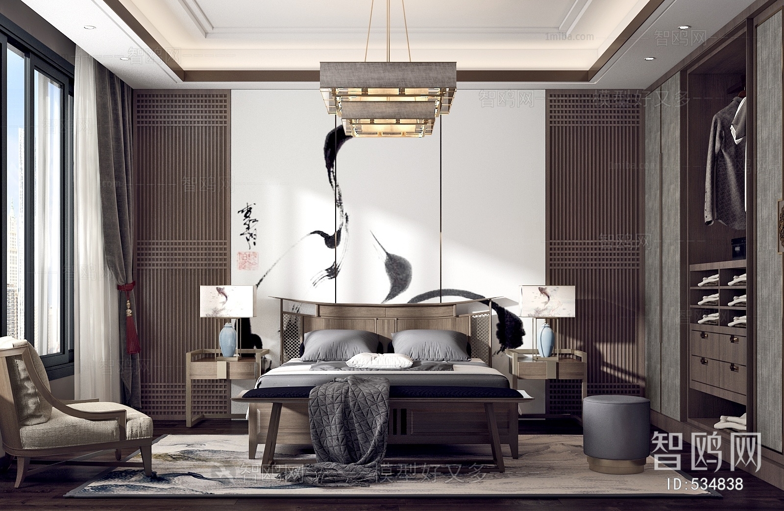 New Chinese Style Bedroom