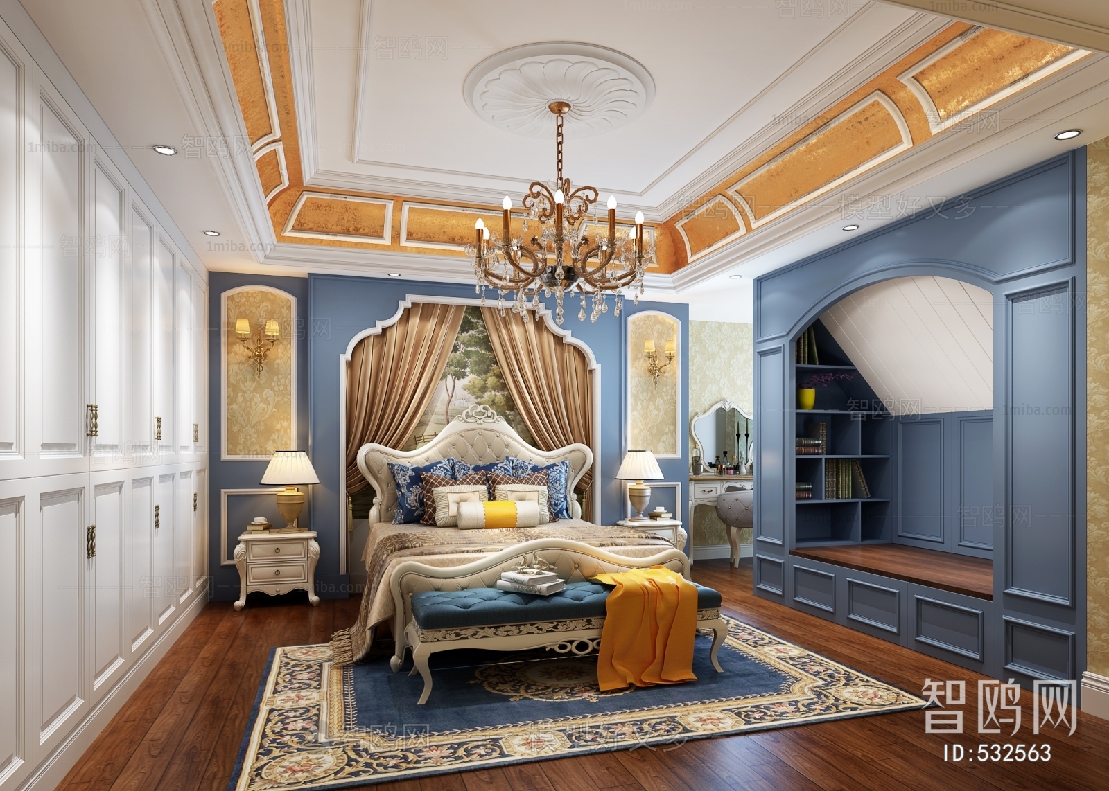 Simple European Style Bedroom