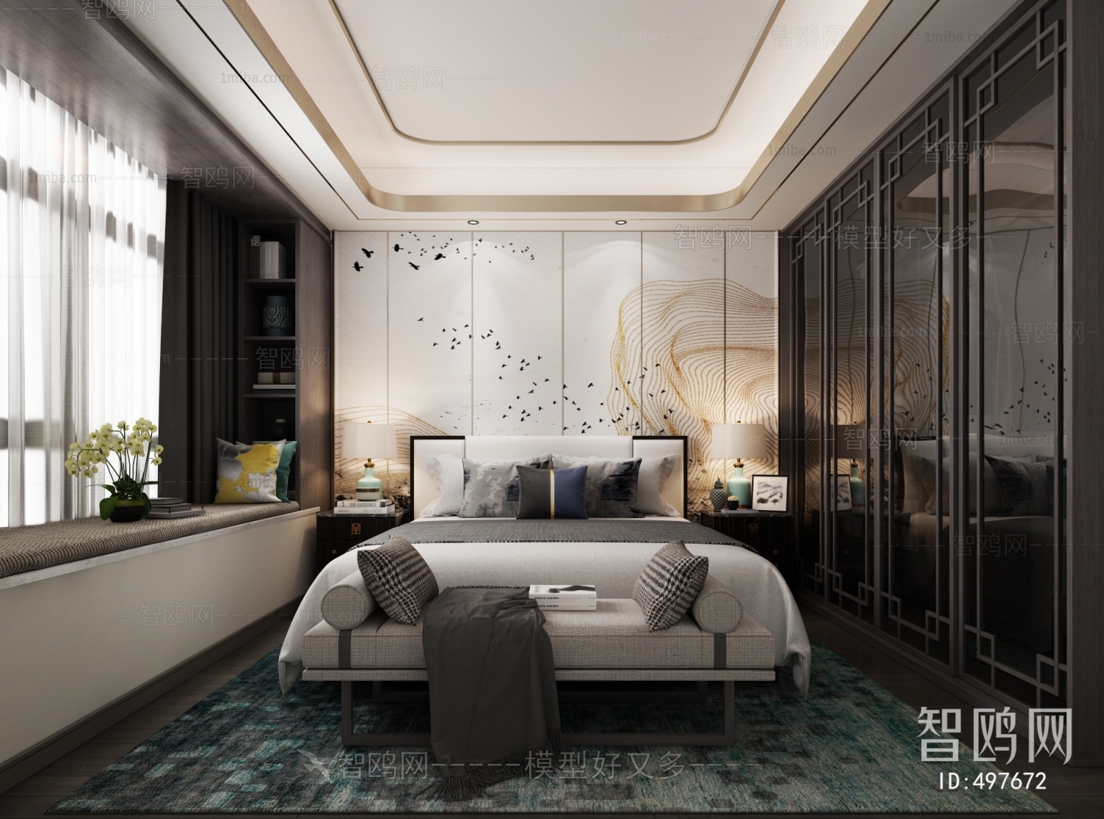 New Chinese Style Bedroom