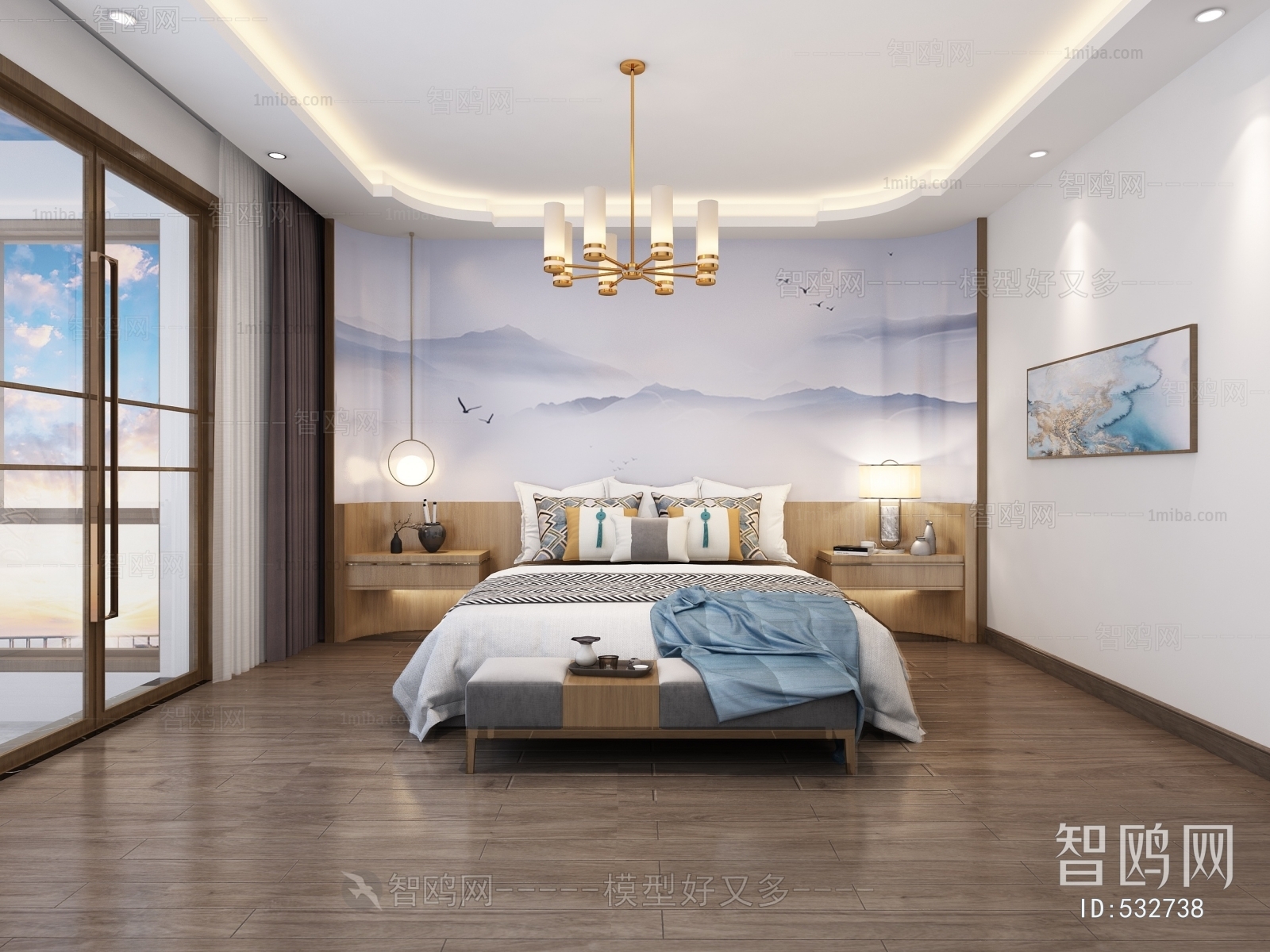 New Chinese Style Bedroom