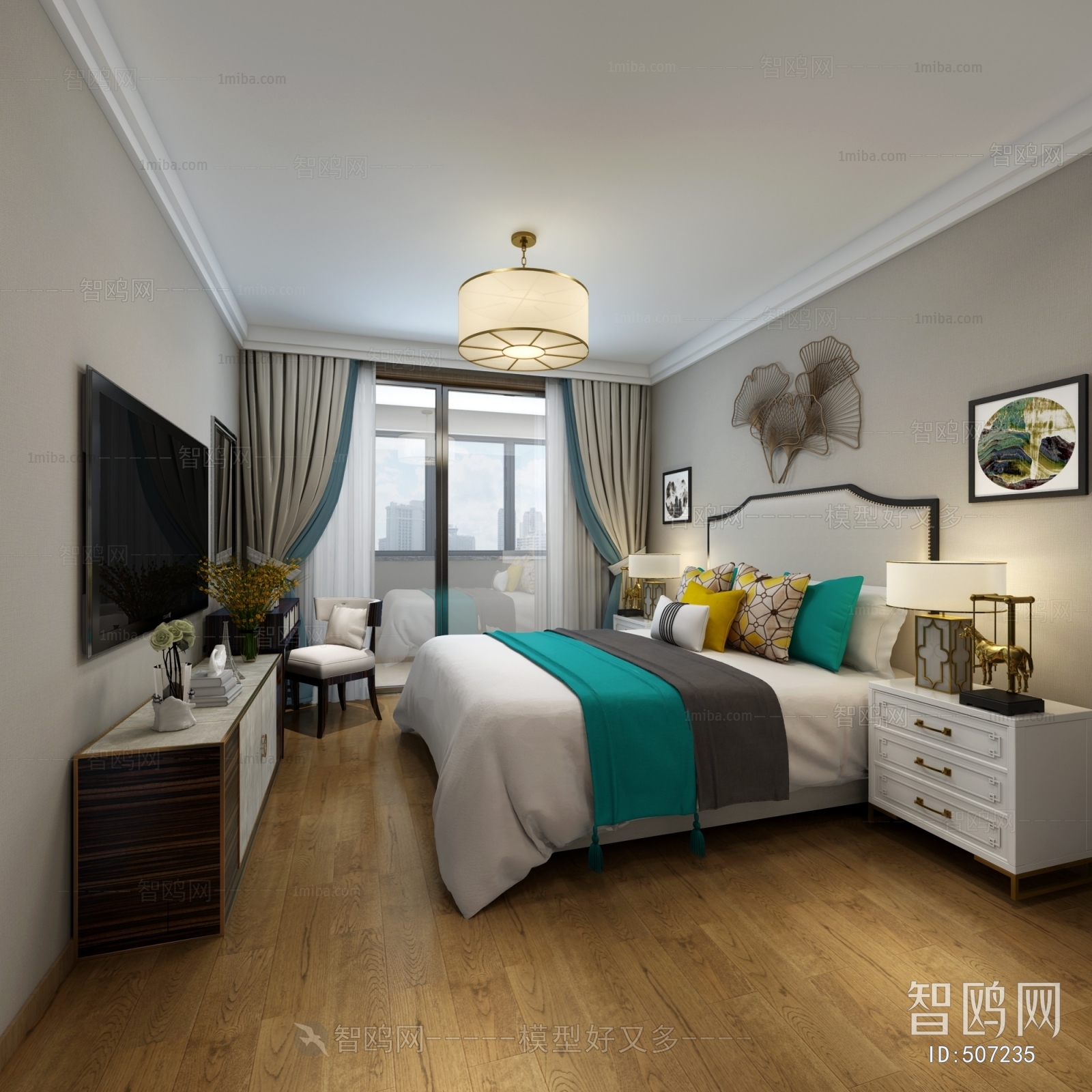 New Chinese Style Bedroom