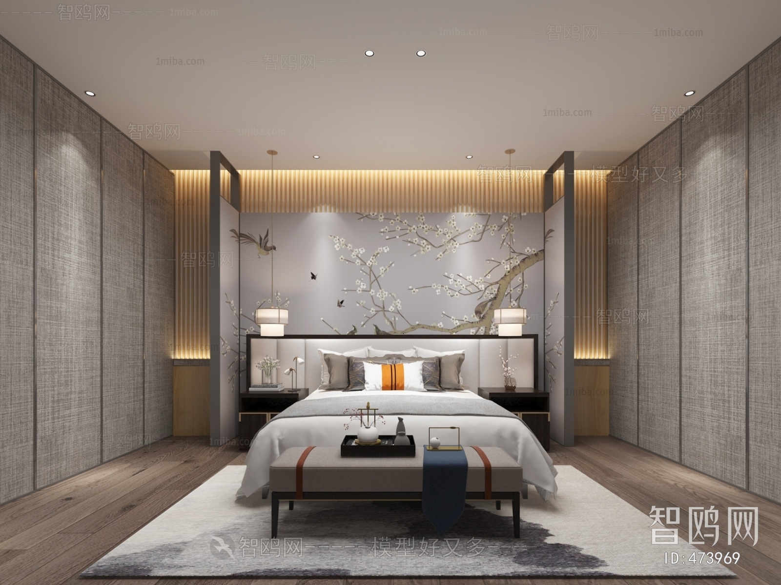 New Chinese Style Bedroom