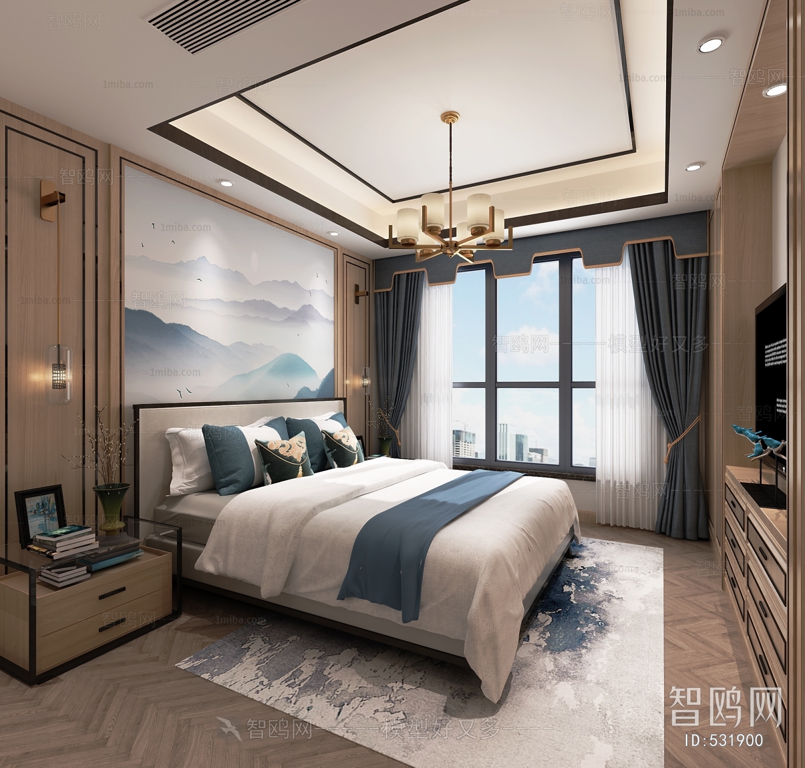 New Chinese Style Bedroom