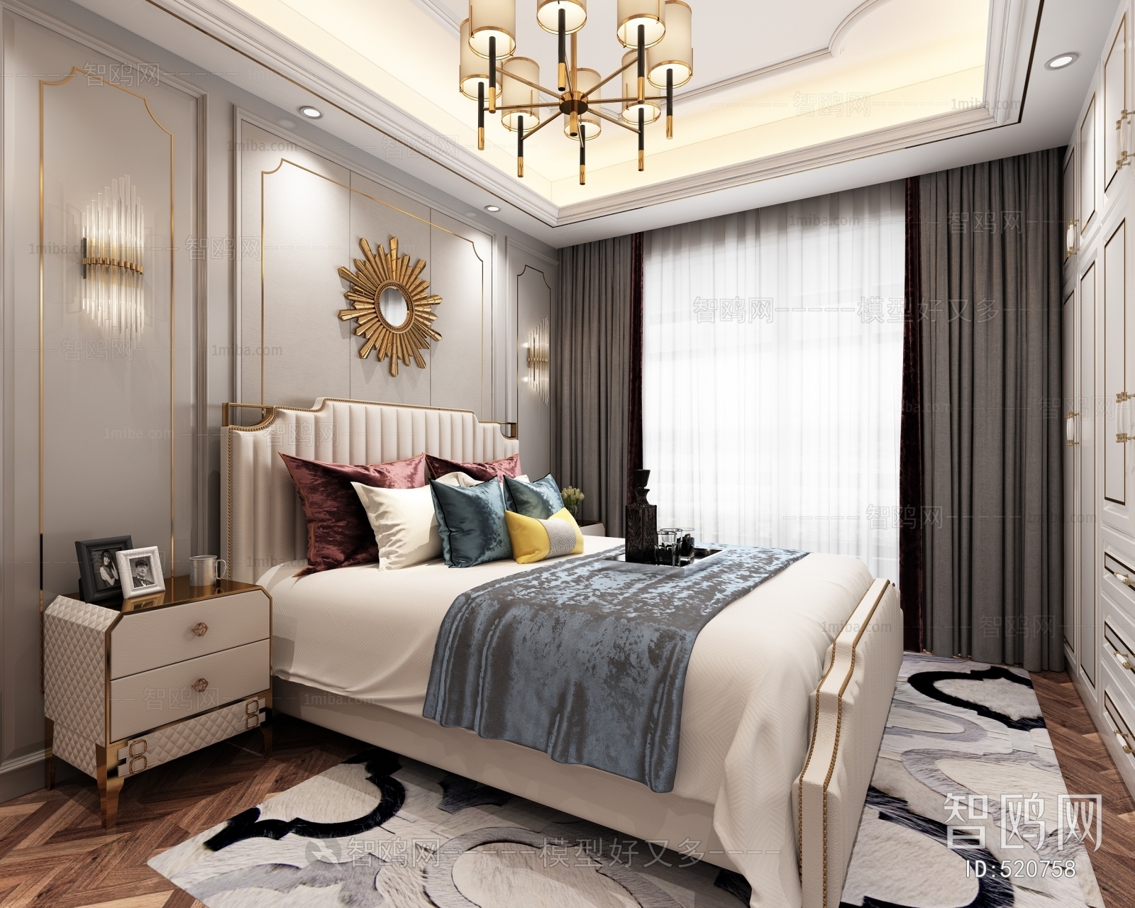 Simple European Style Bedroom