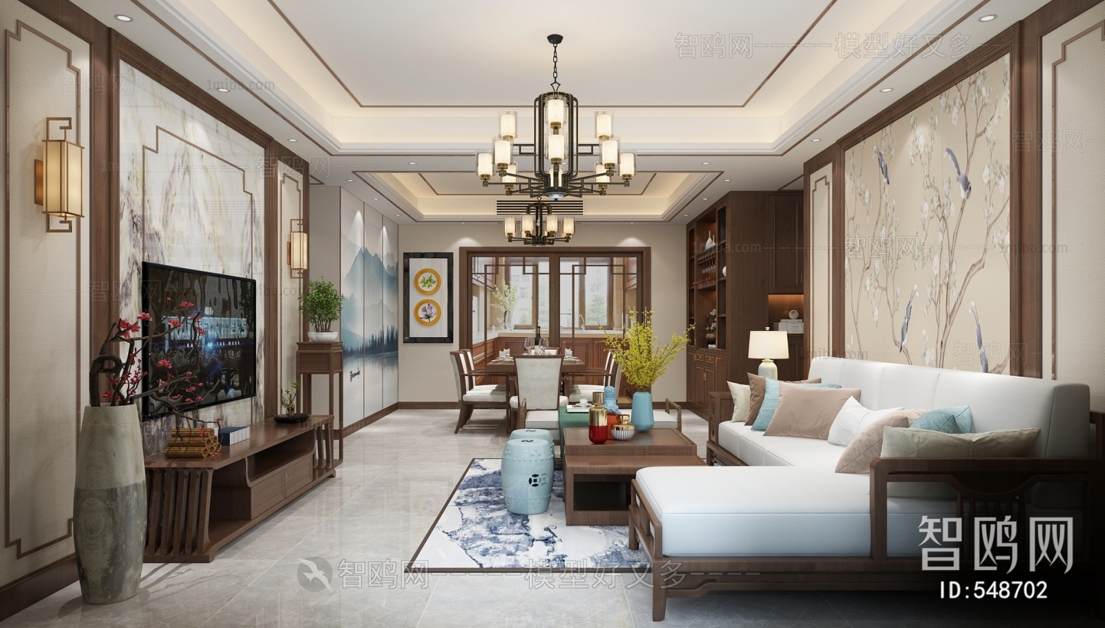 New Chinese Style A Living Room