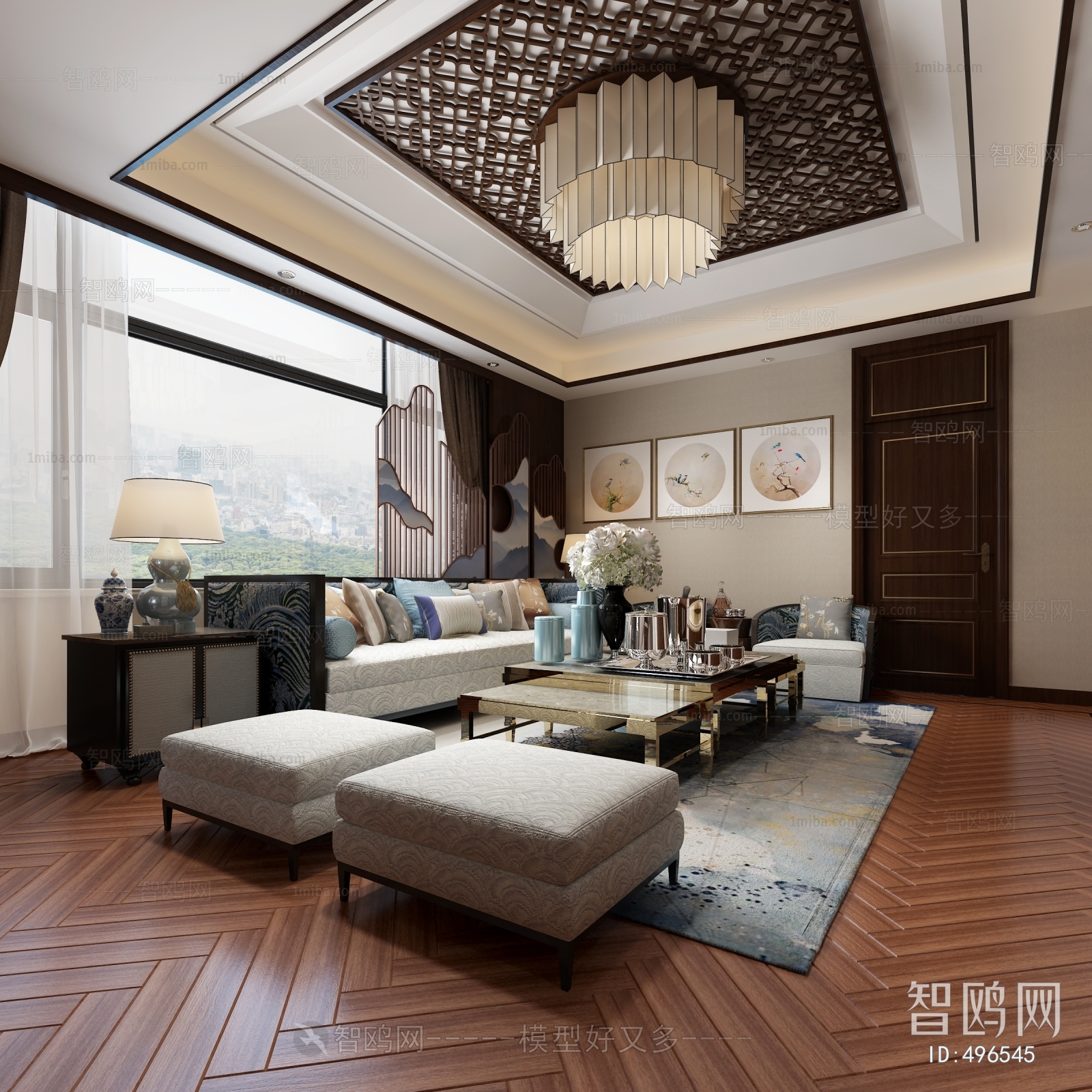 New Chinese Style A Living Room