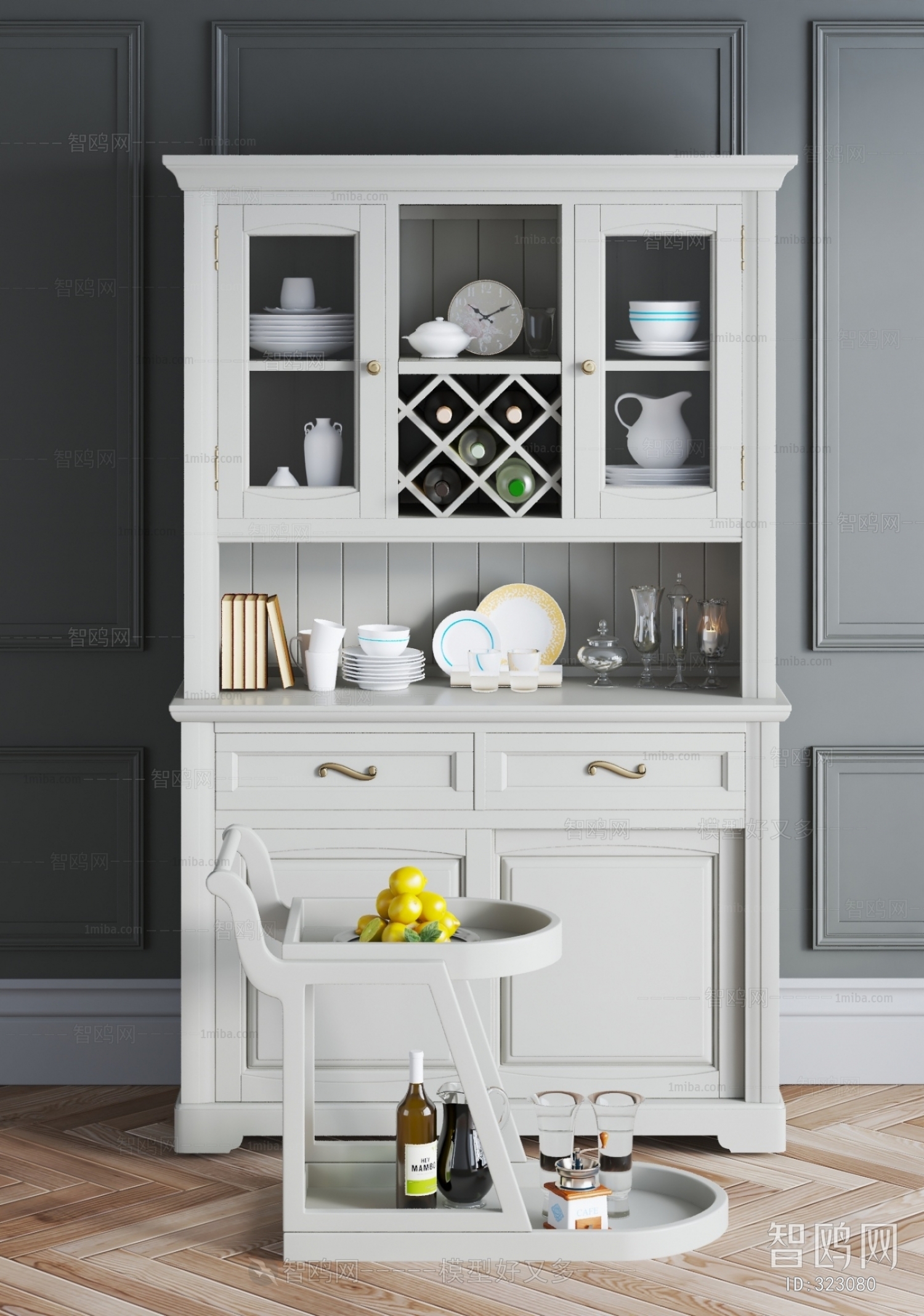 Simple European Style Wine Cabinet