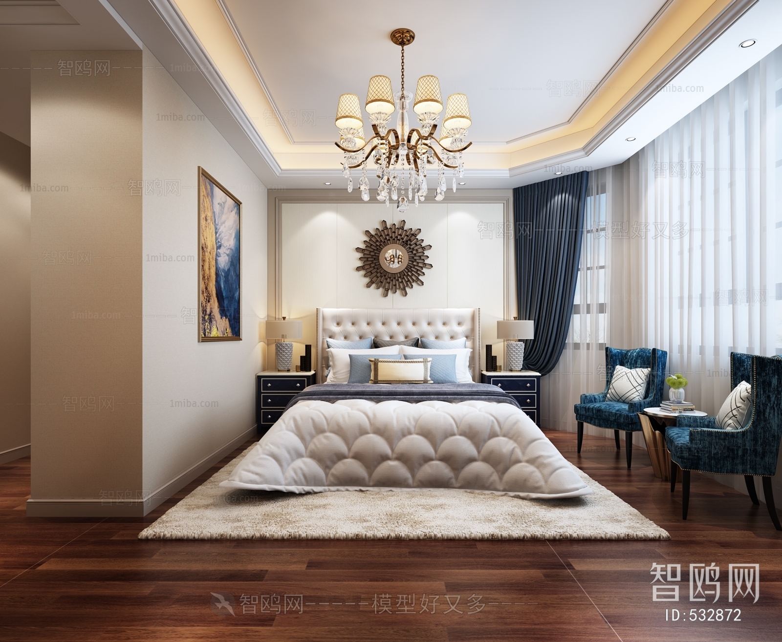 Simple European Style Bedroom