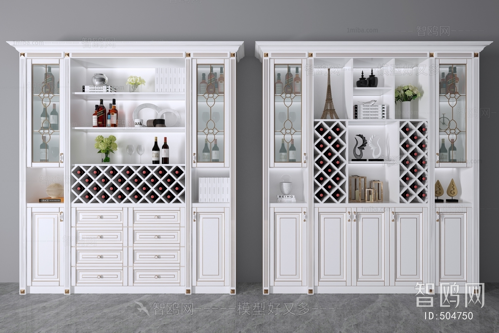 Simple European Style Wine Cabinet