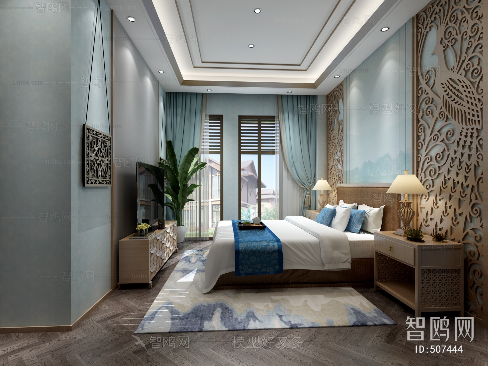 New Chinese Style Bedroom