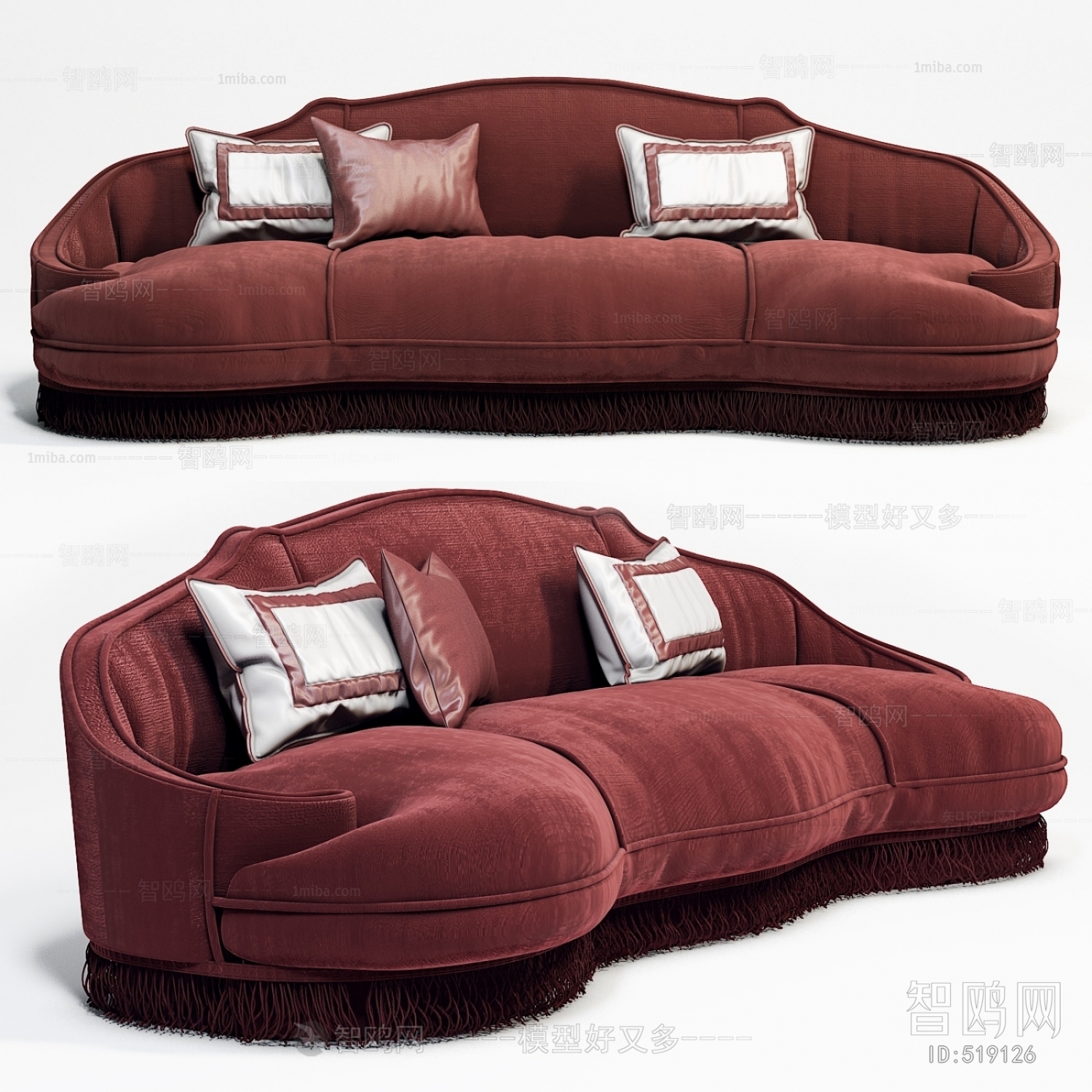 Simple European Style Three-seat Sofa