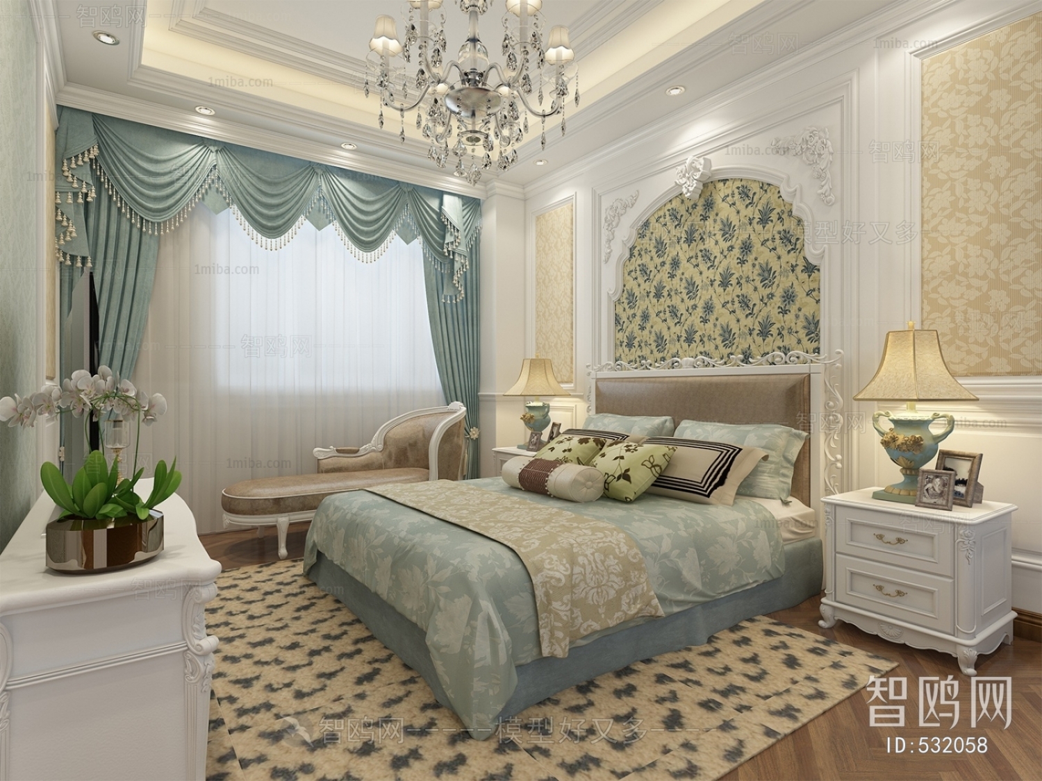 Simple European Style Bedroom