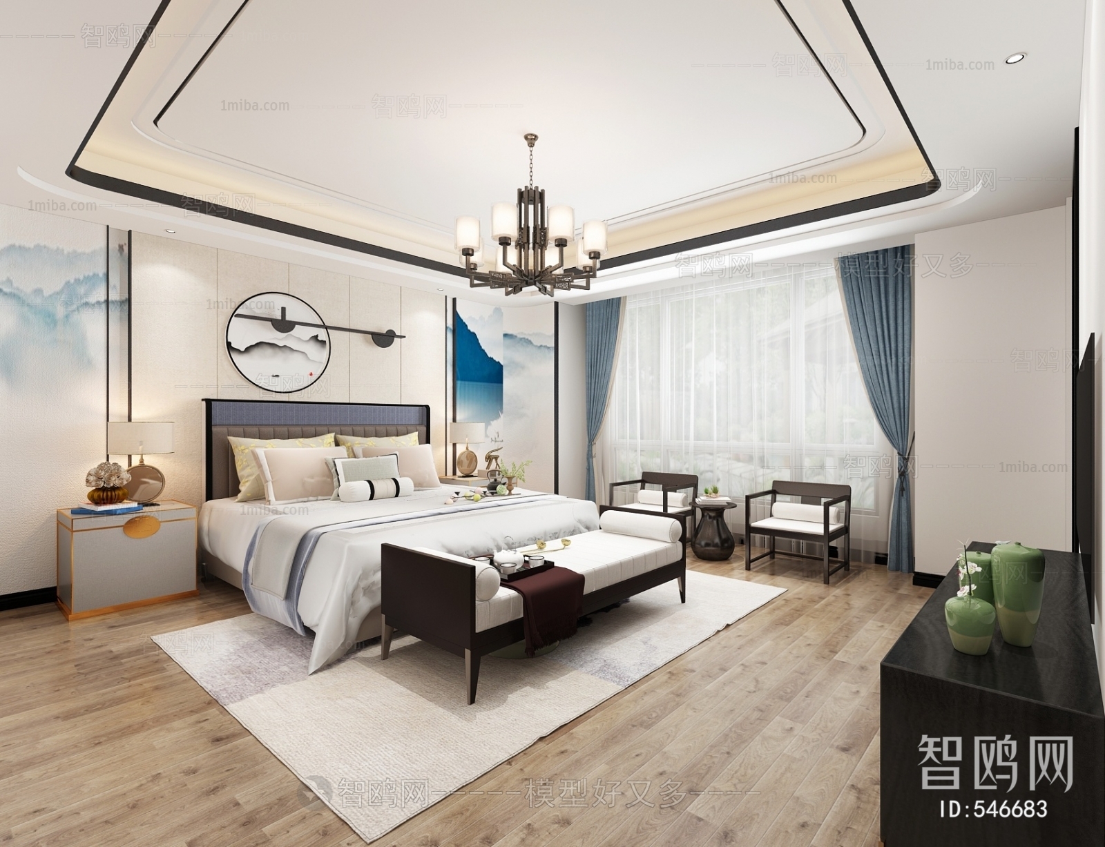 New Chinese Style Bedroom