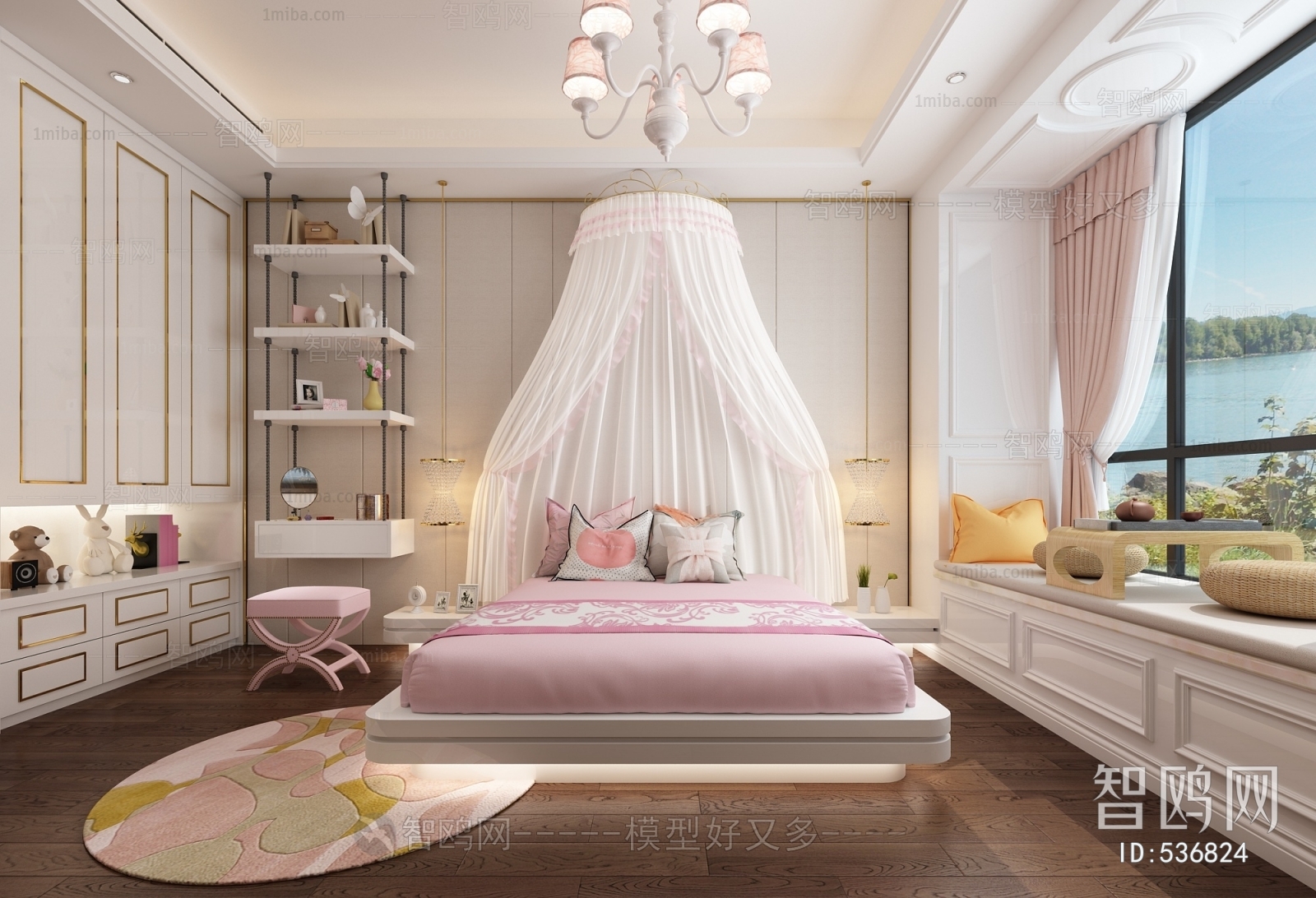 Simple European Style Girl's Room Daughter's Room