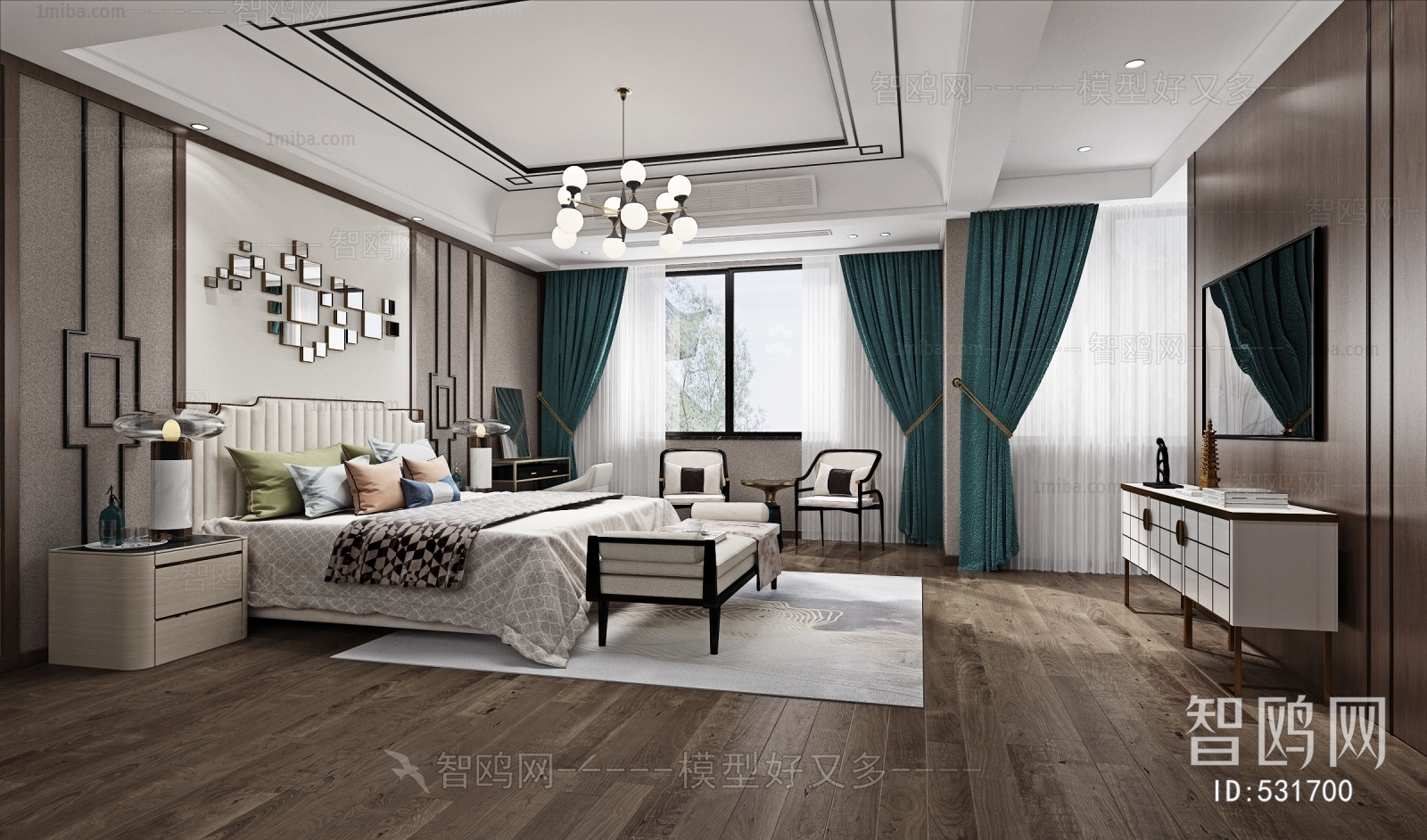 New Chinese Style Bedroom