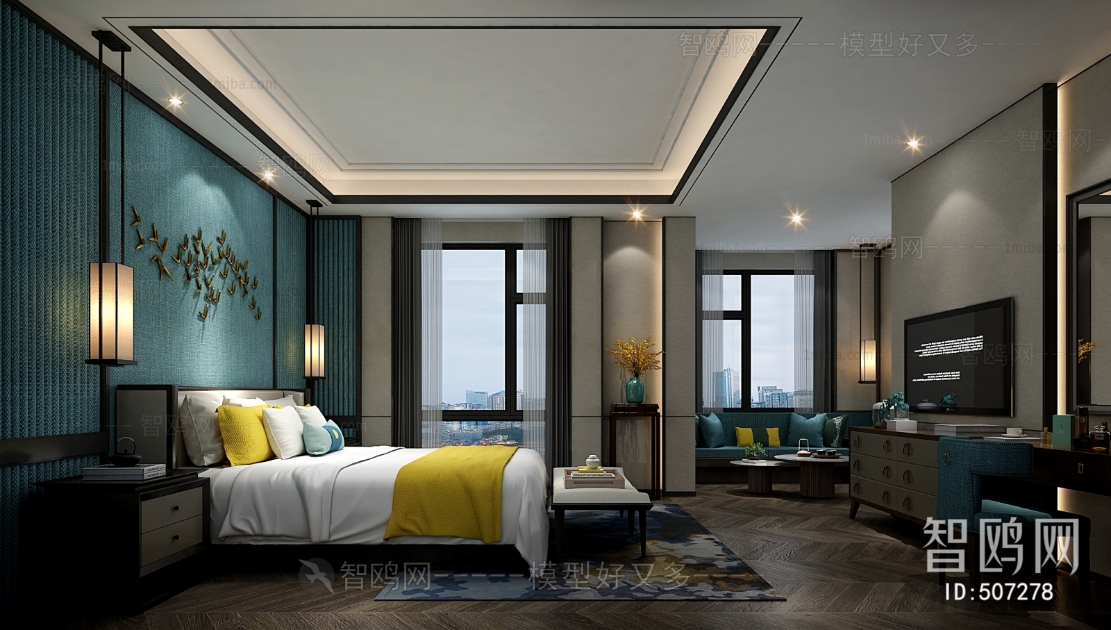 New Chinese Style Bedroom