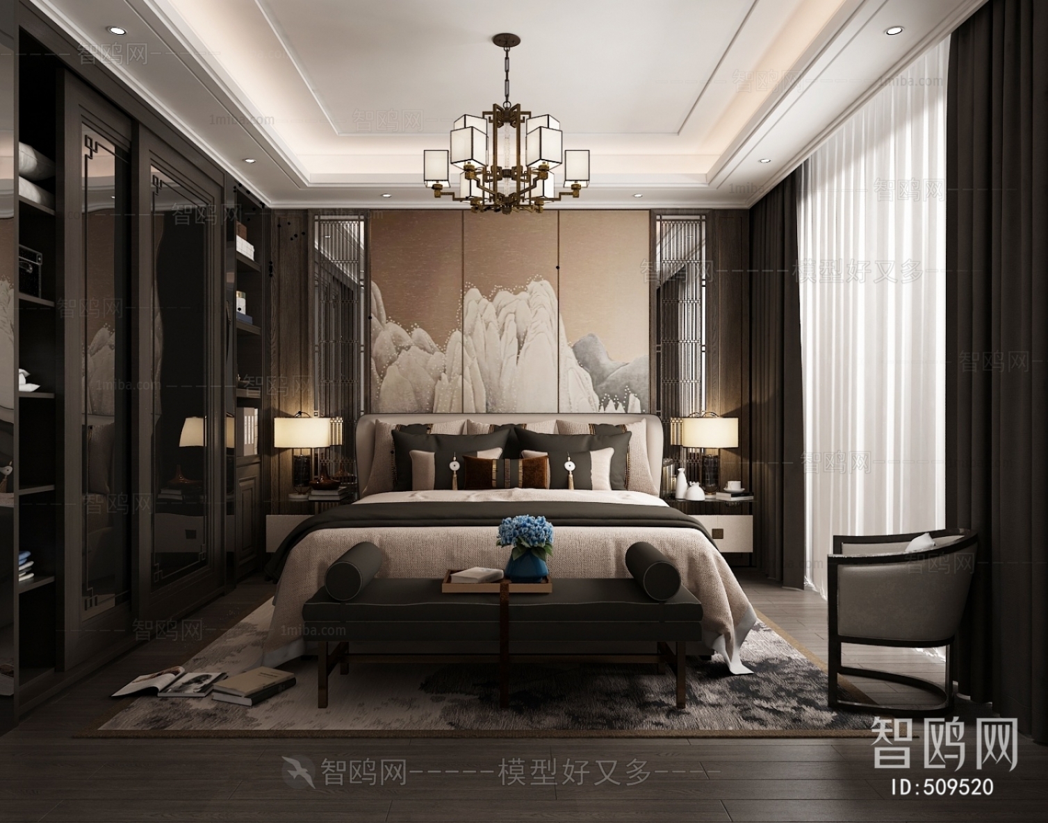 New Chinese Style Bedroom