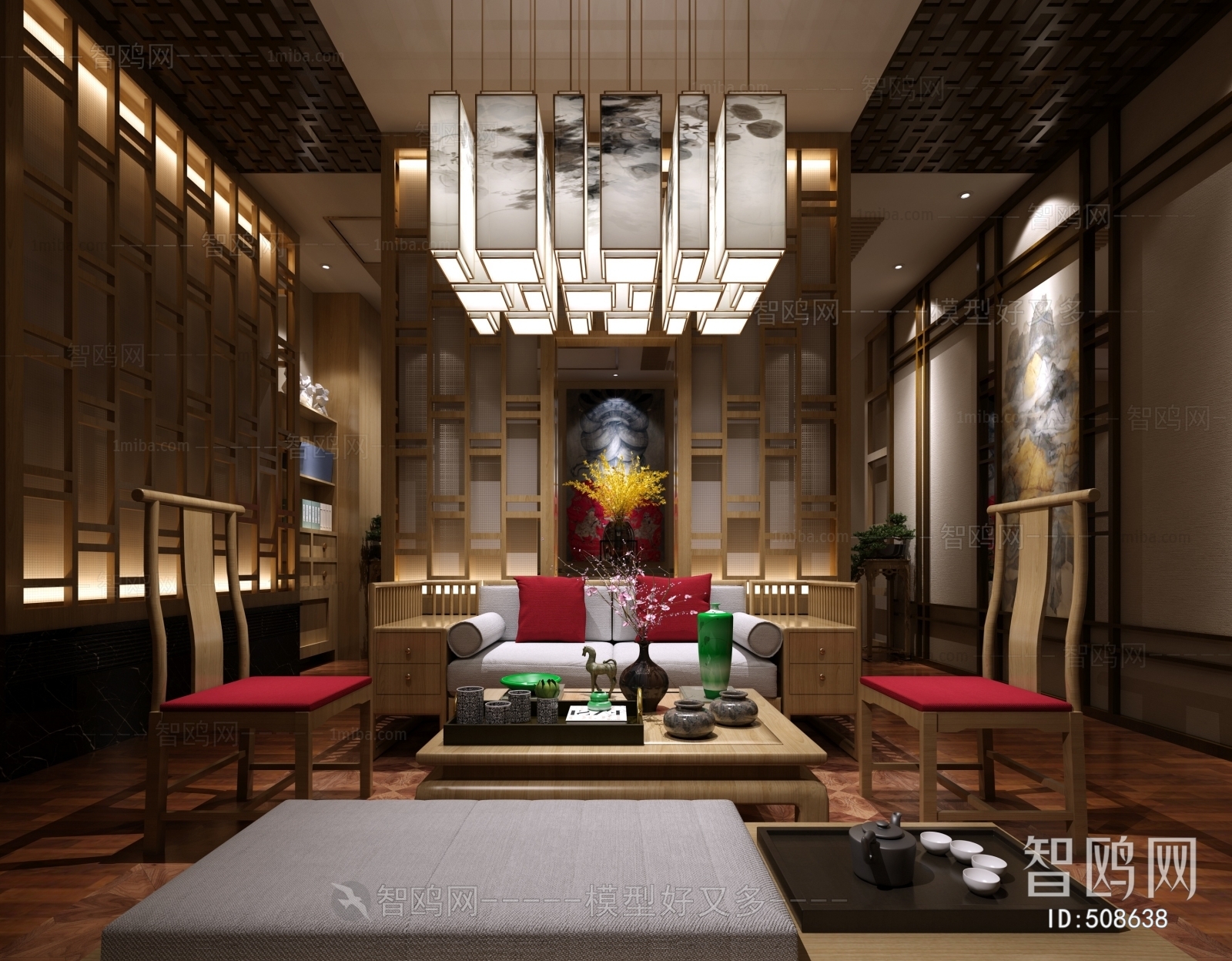 New Chinese Style Office Living Room