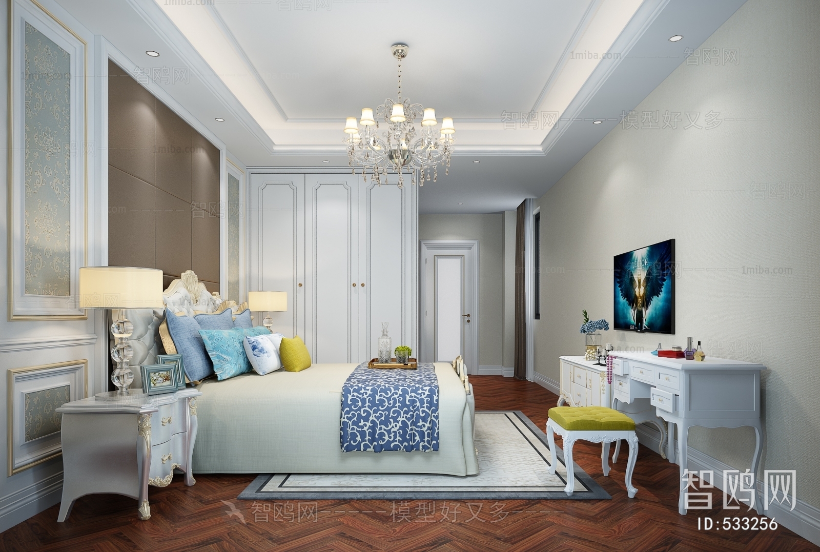 Simple European Style Bedroom