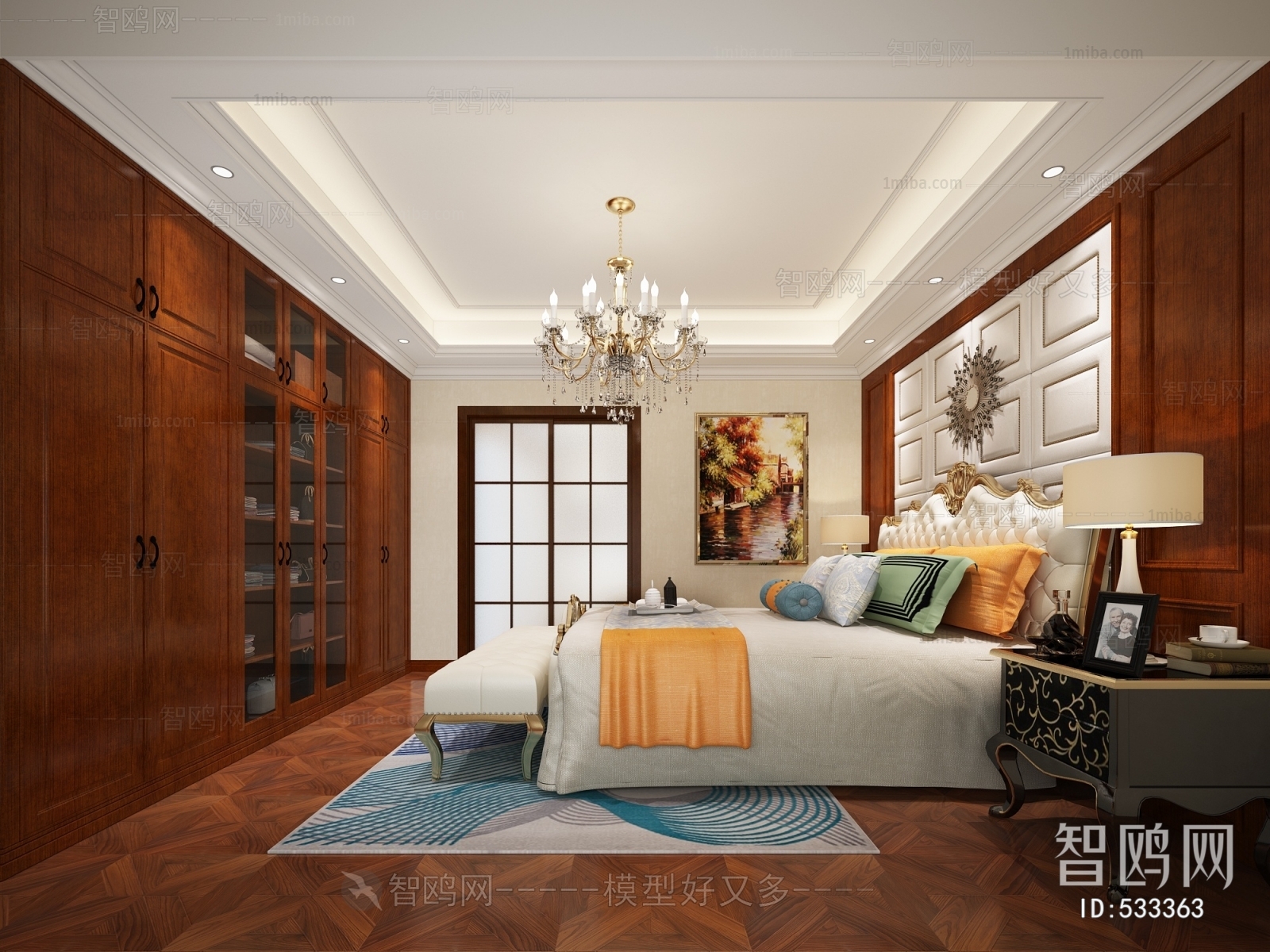 Simple European Style Bedroom