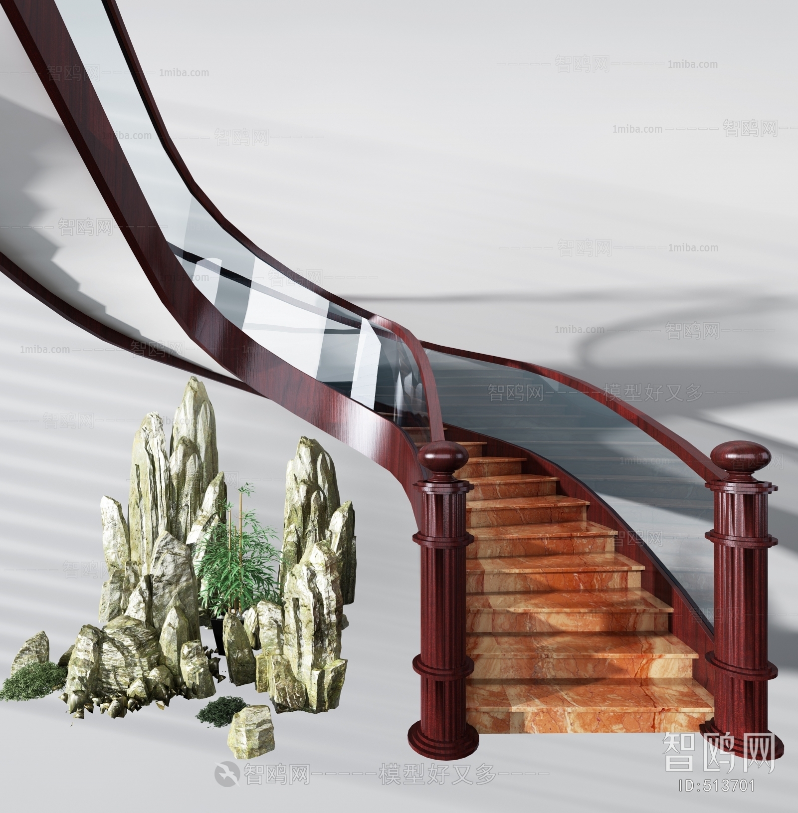 New Chinese Style Rotating Staircase