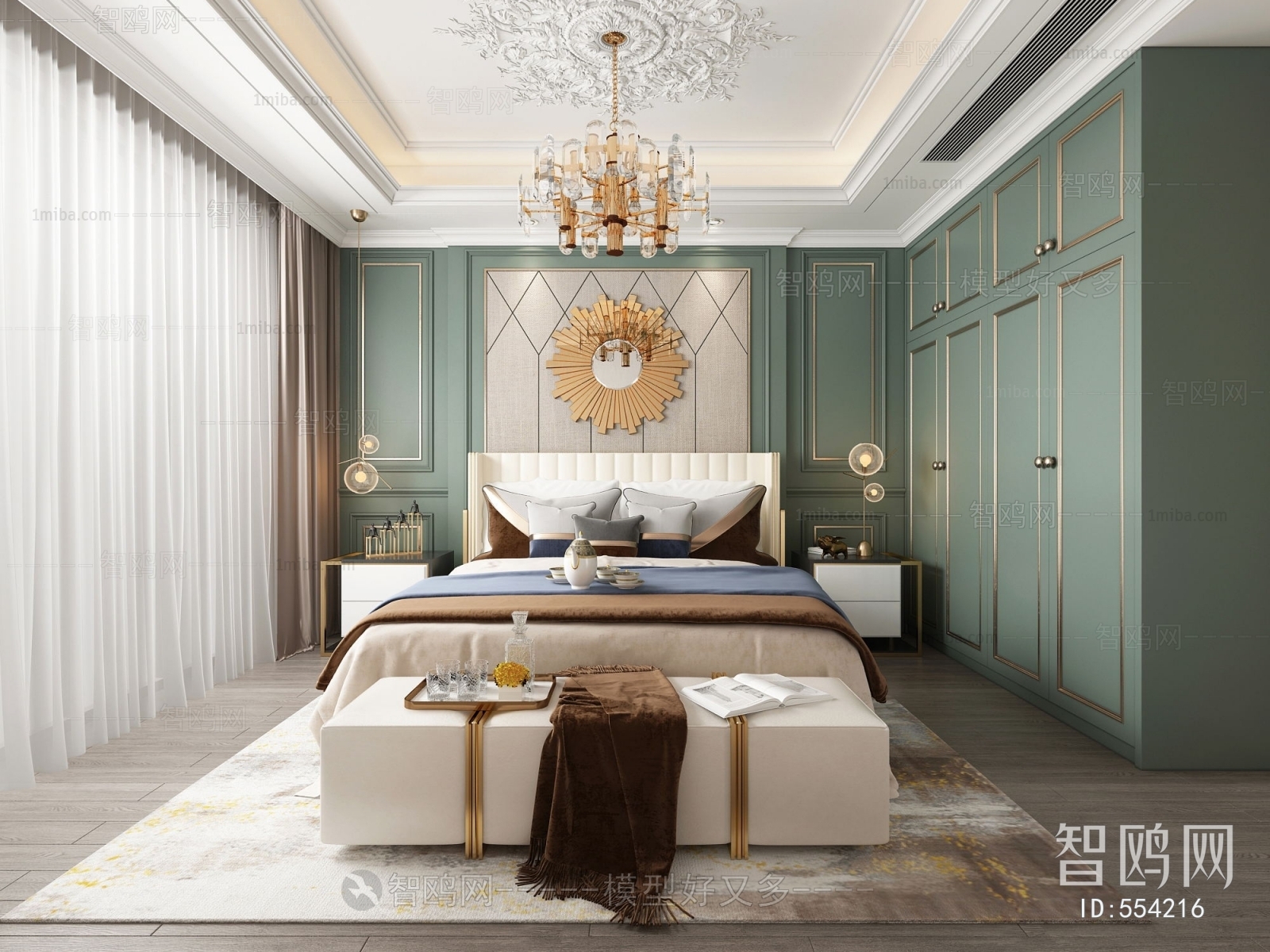 Simple European Style Bedroom