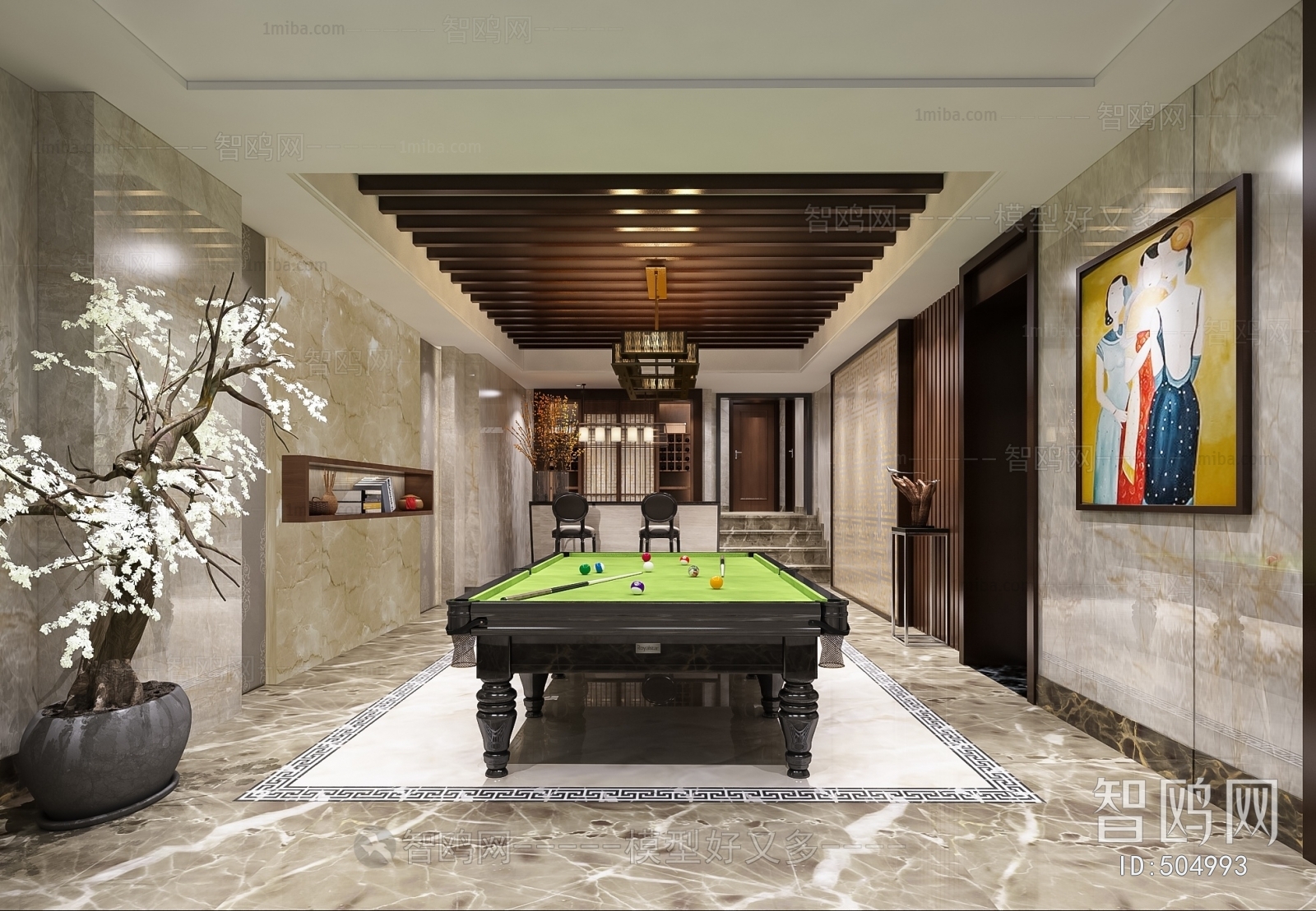 Japanese Style Billiards Room